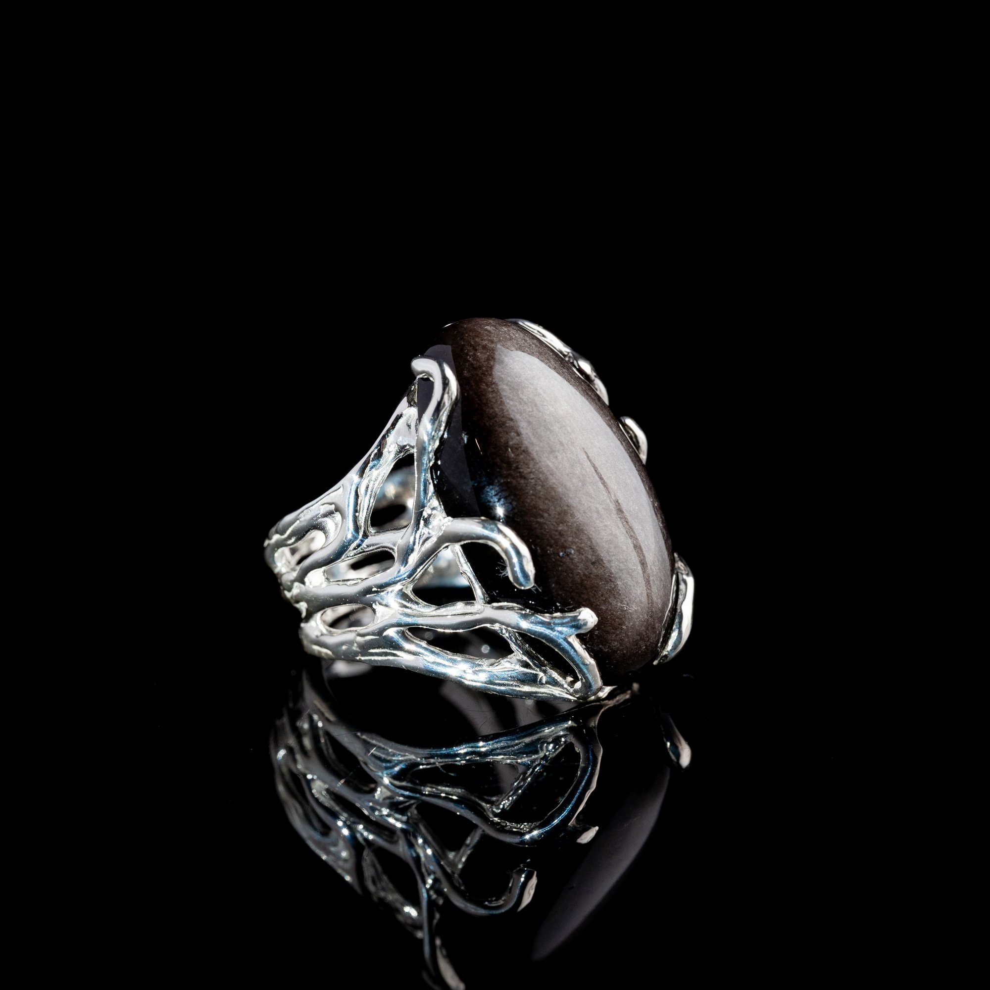 Каблучка з обсидіаном - зображення 4