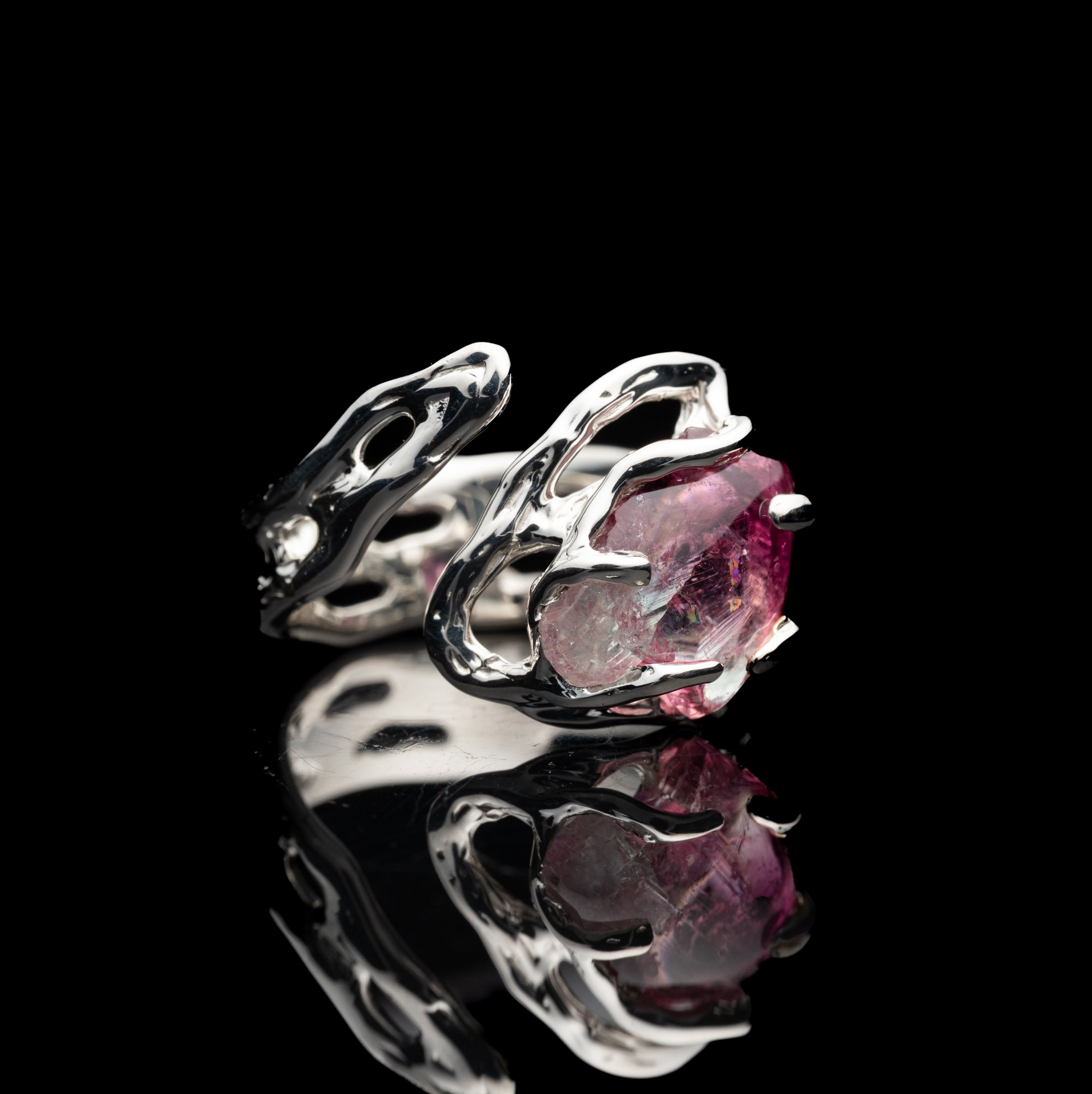 Каблучка з поліхромним турмаліном - зображення 3