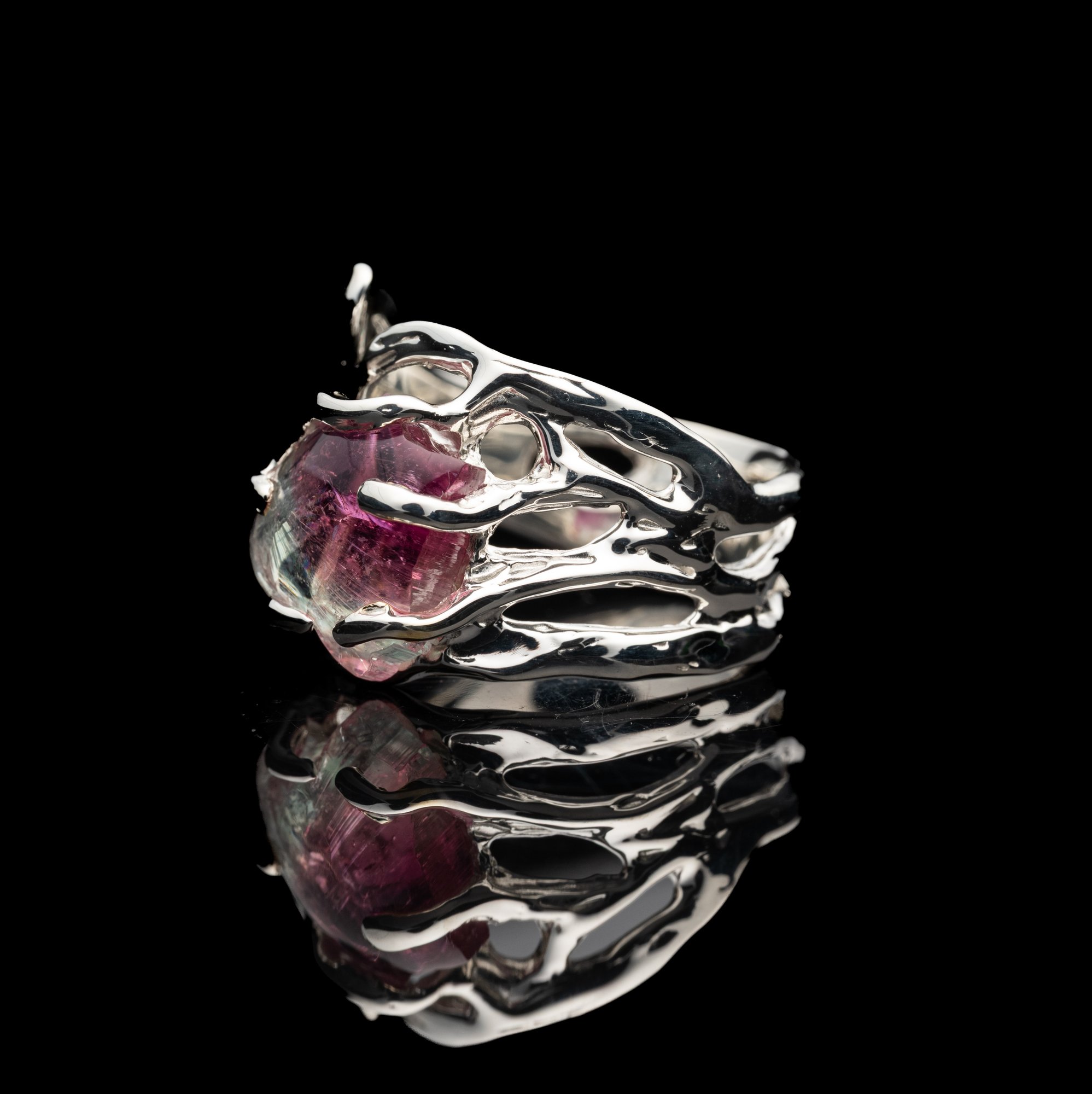 Каблучка з поліхромним турмаліном - зображення 2