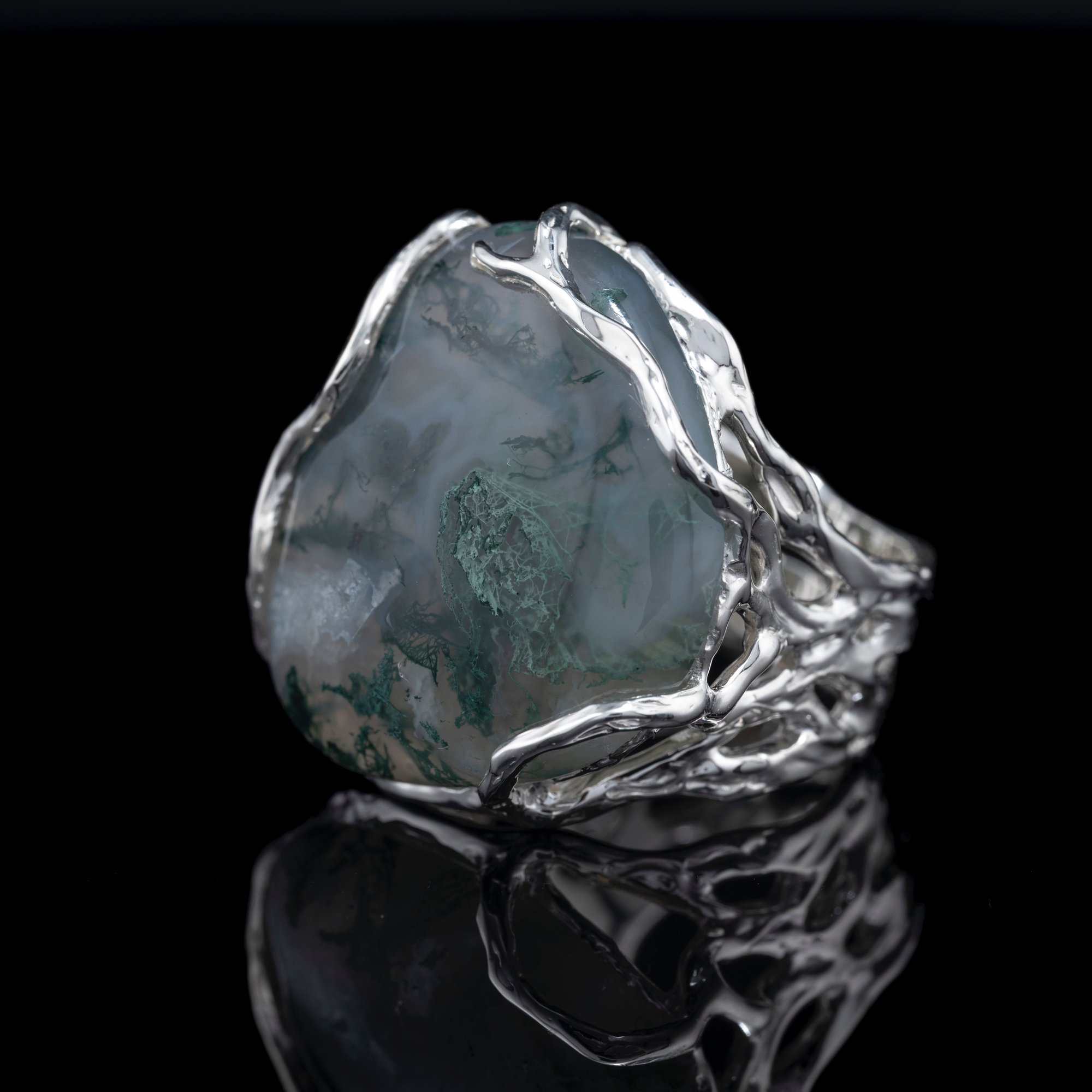 Каблучка з моховим агатом - зображення 2