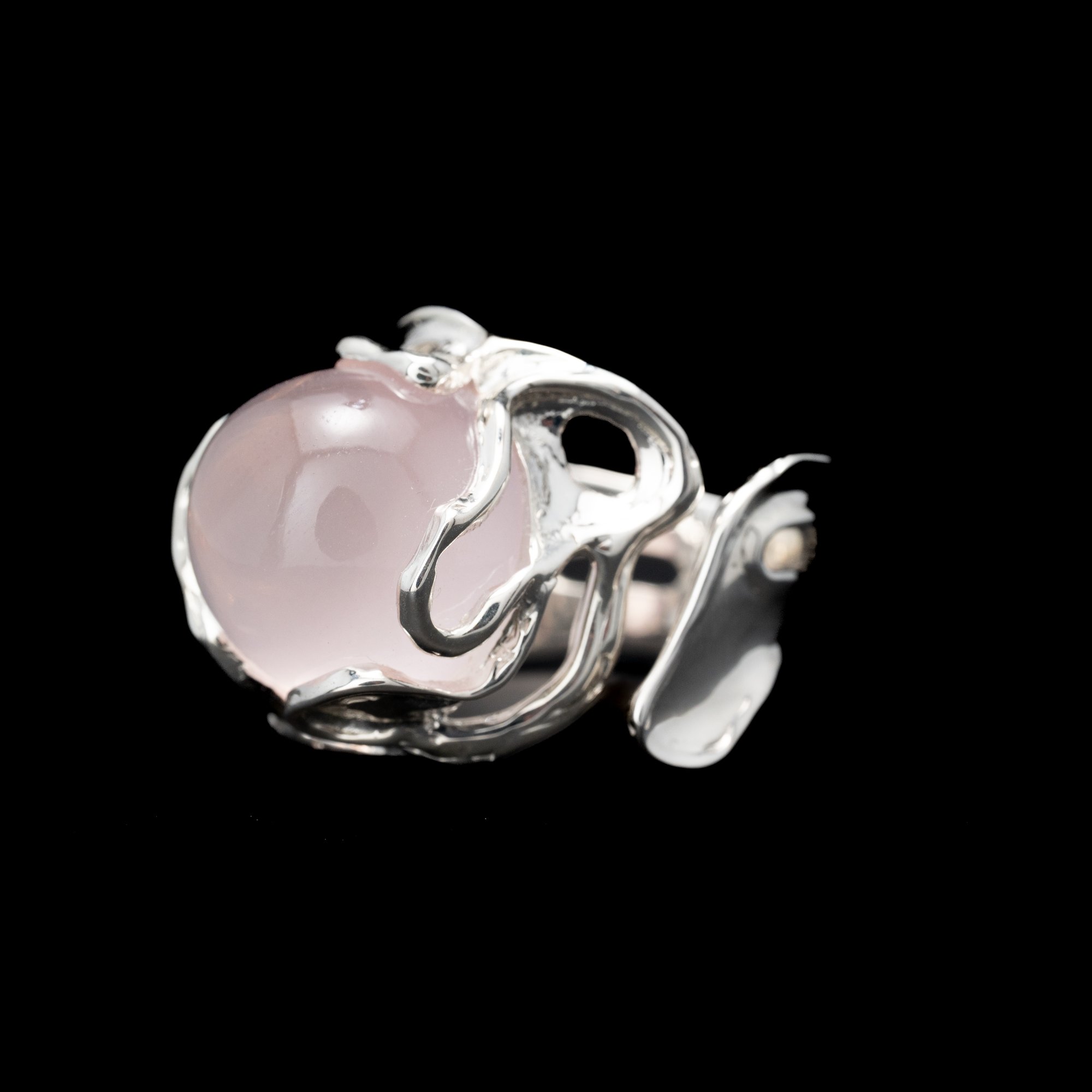 Каблучка з рожевим кварцом - зображення 3