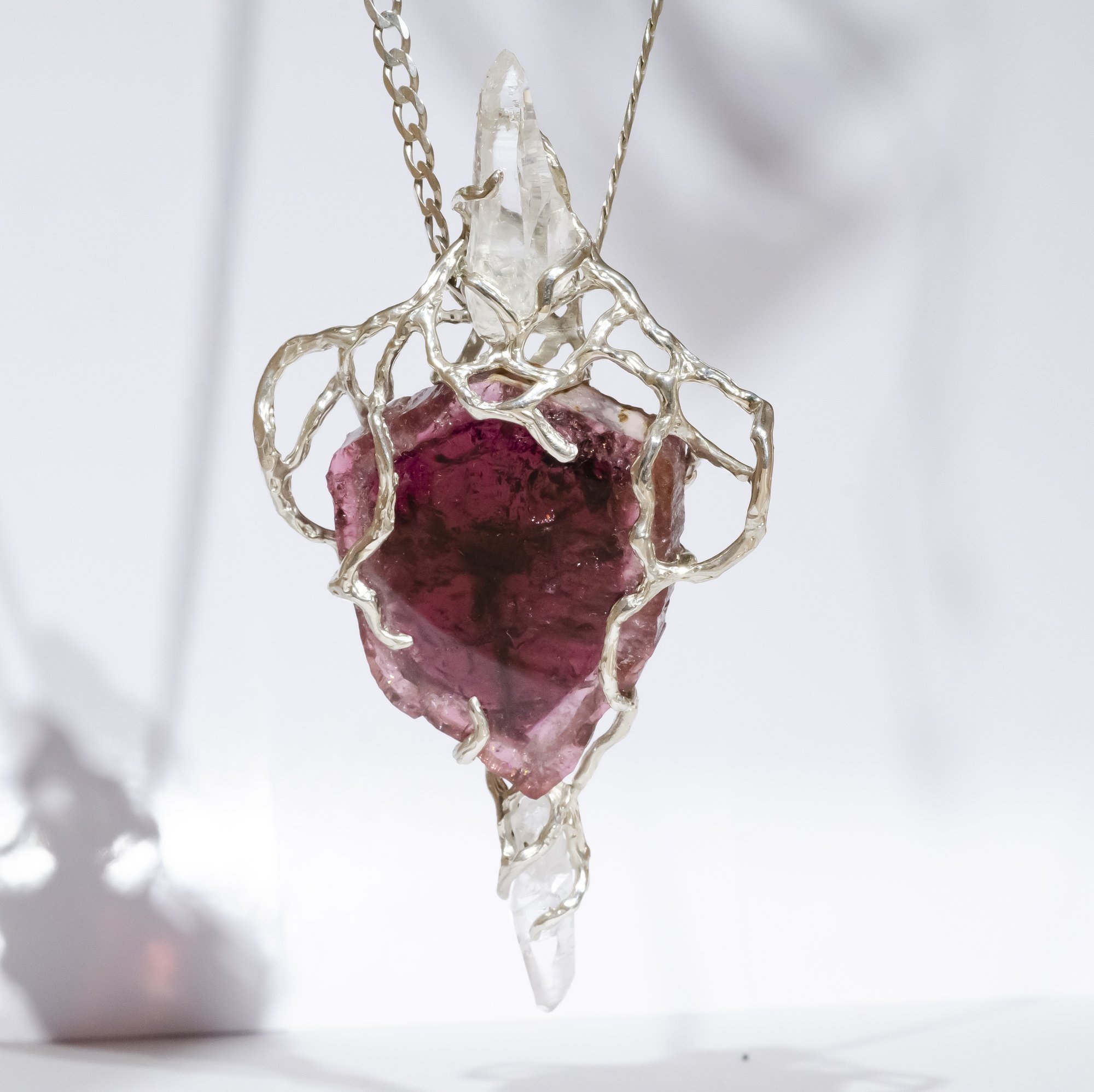 Кулон з кавуновим турмаліном та гірським кришталем - зображення 3