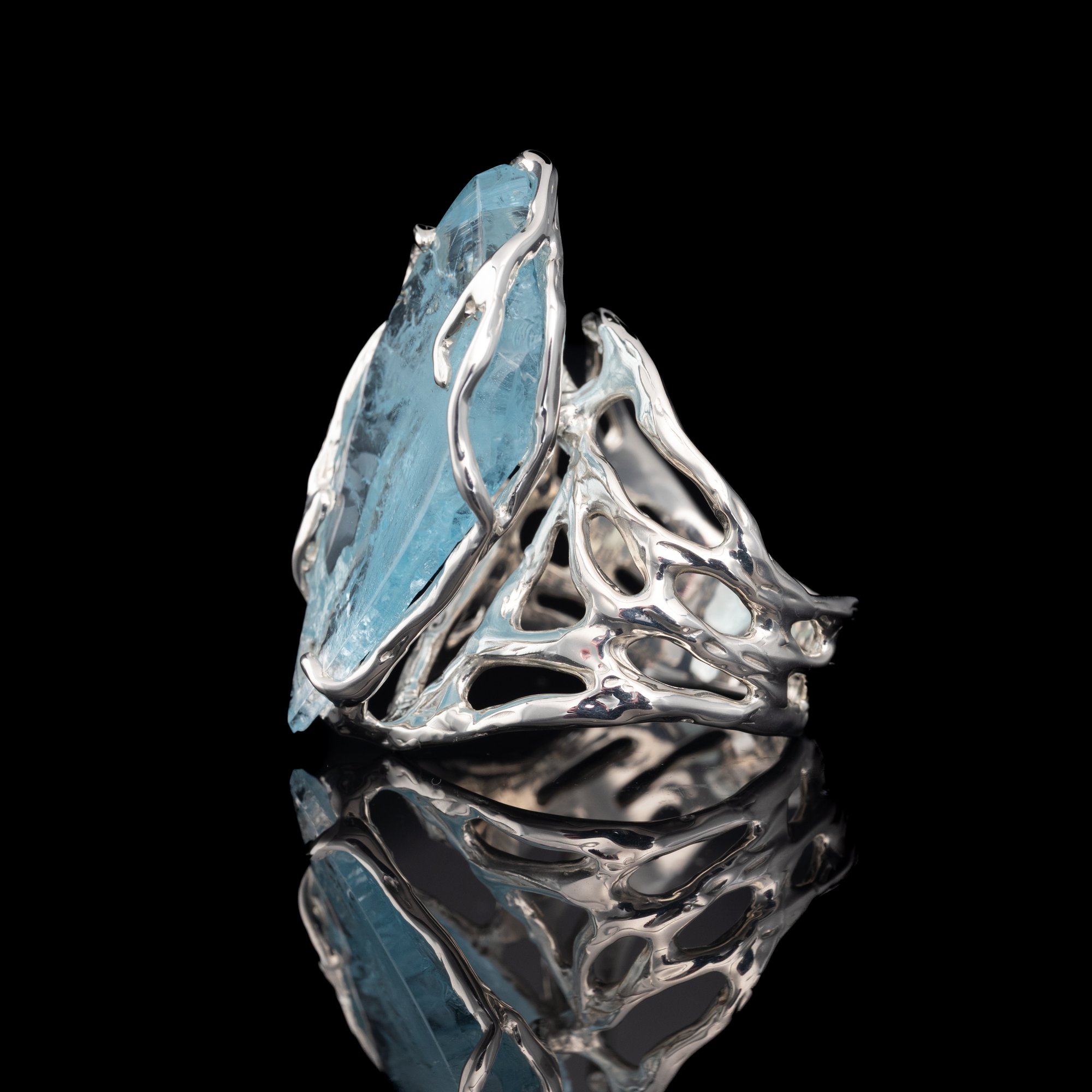 Каблучка з блакитним топазом - зображення 3