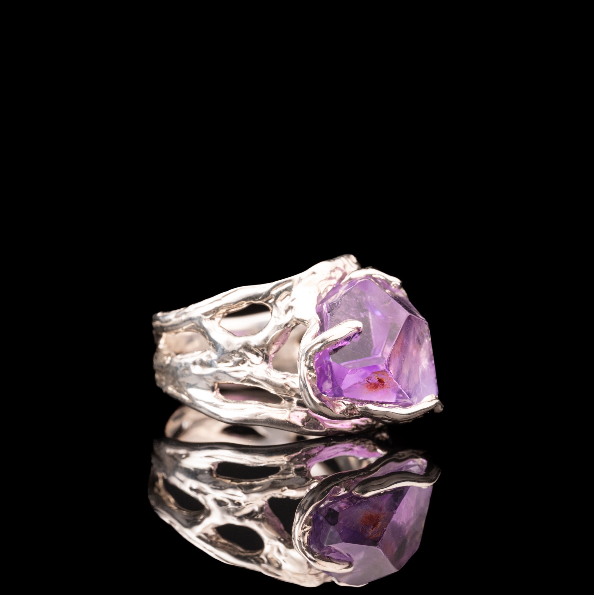 Каблучка з аметистом - зображення 3