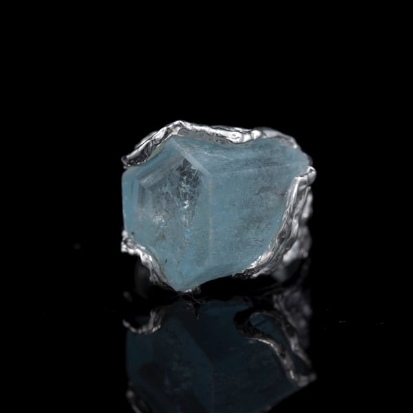 Каблучка з аквамарином