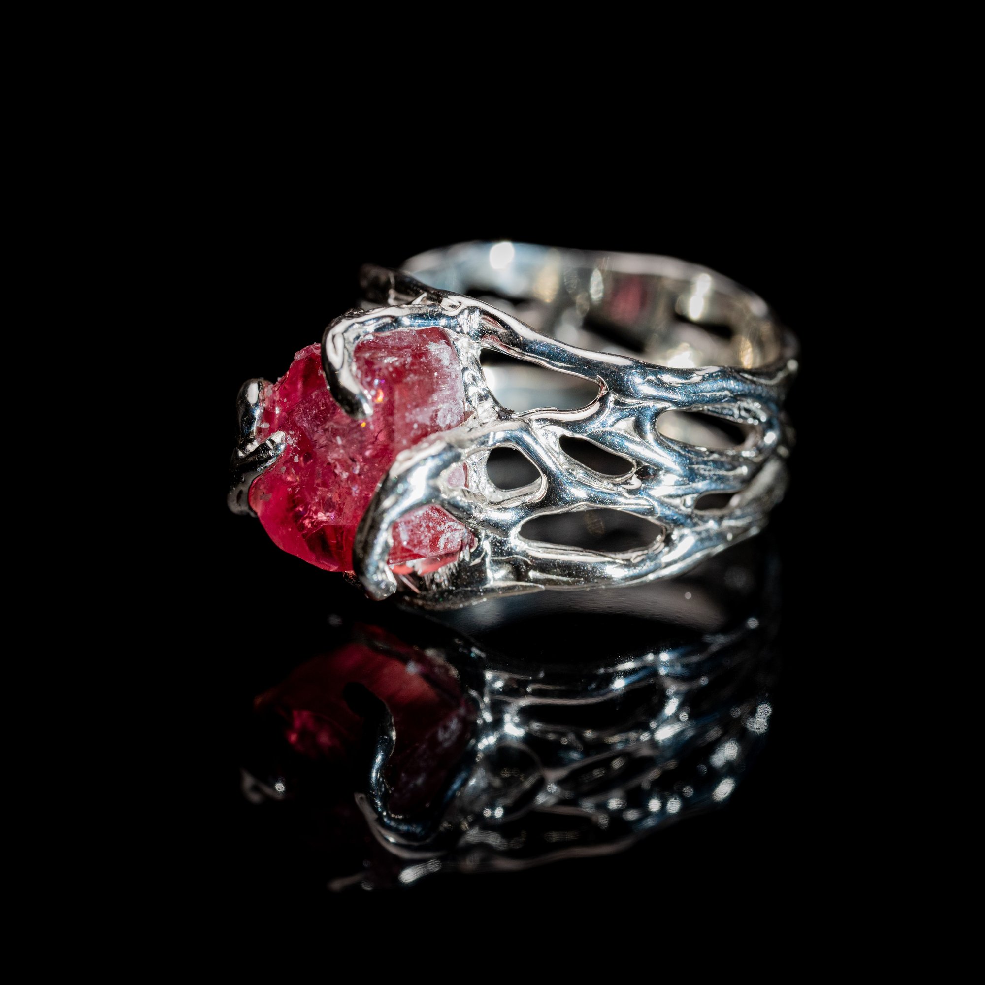 Каблучка з рожевим турмаліном - зображення 2