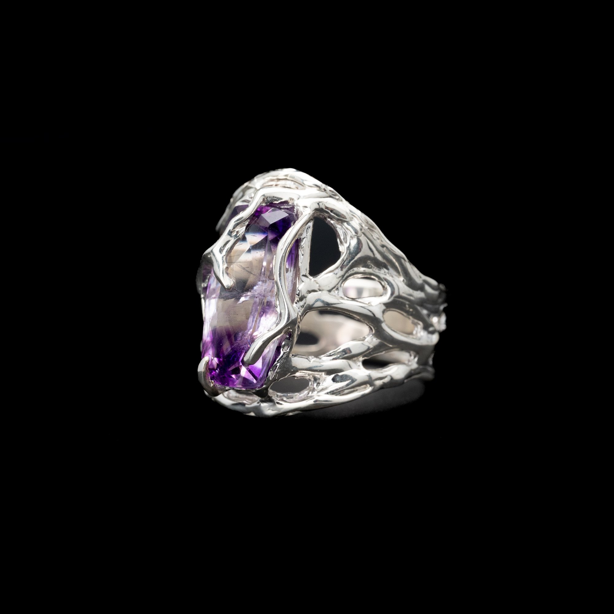 Каблучка з поліхромним аметистом - зображення 3