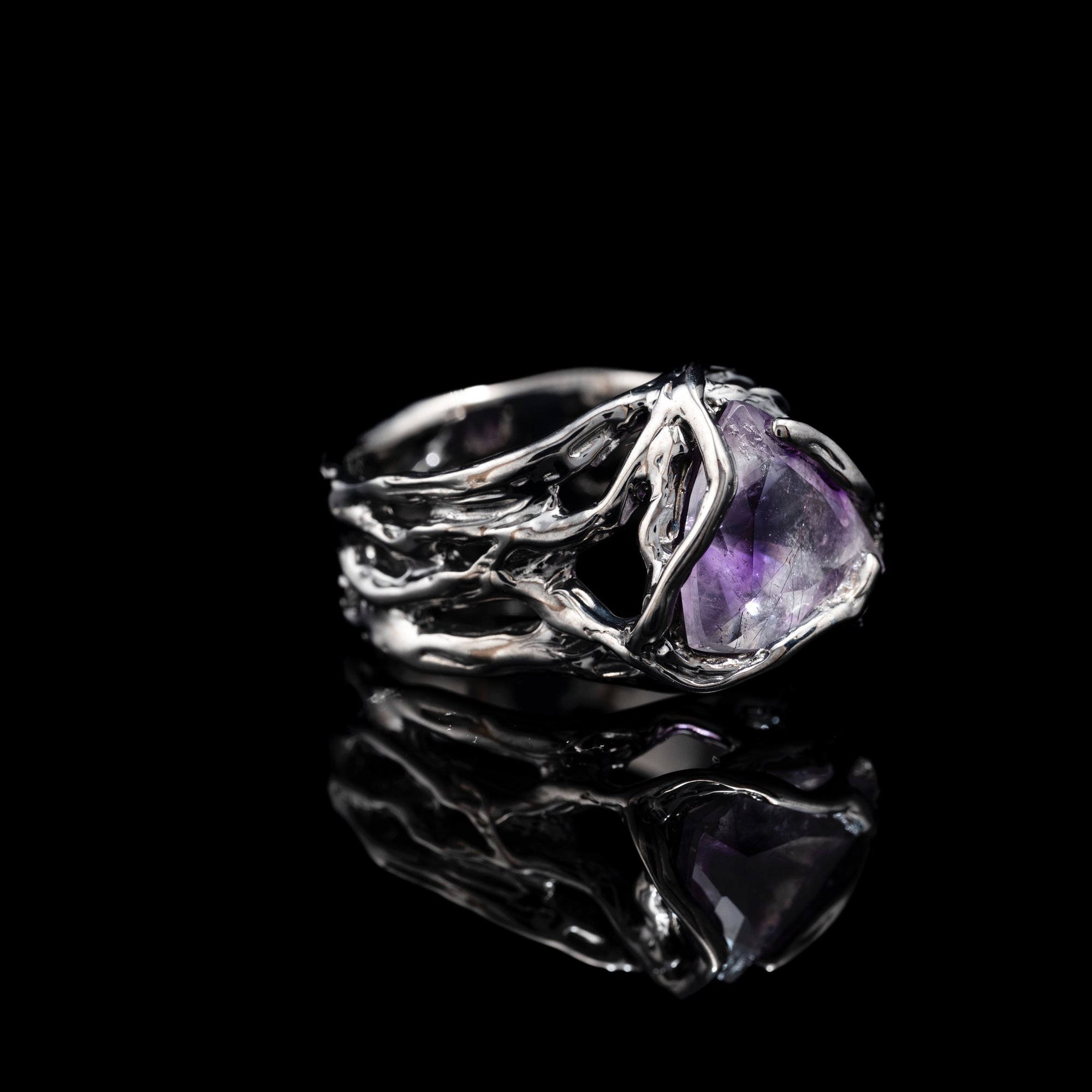 Каблучка з аметистом - зображення 3