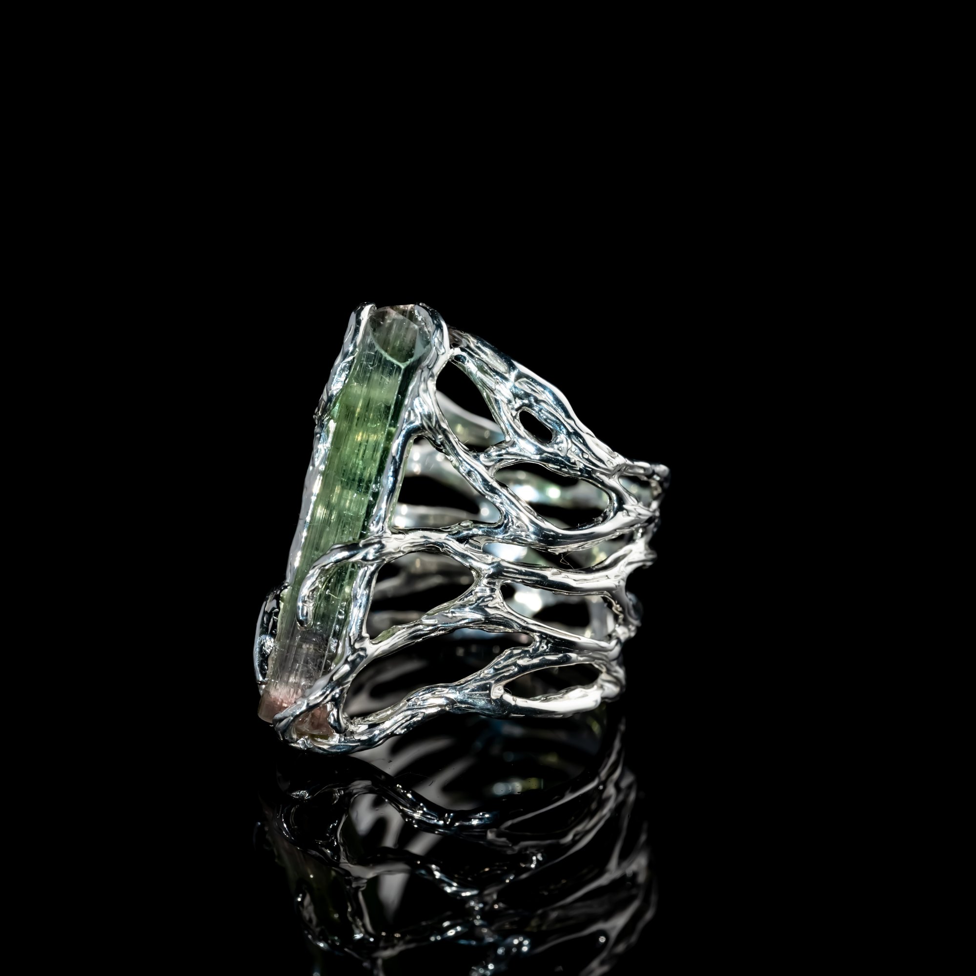 Каблучка з поліхромним турмаліном - зображення 2