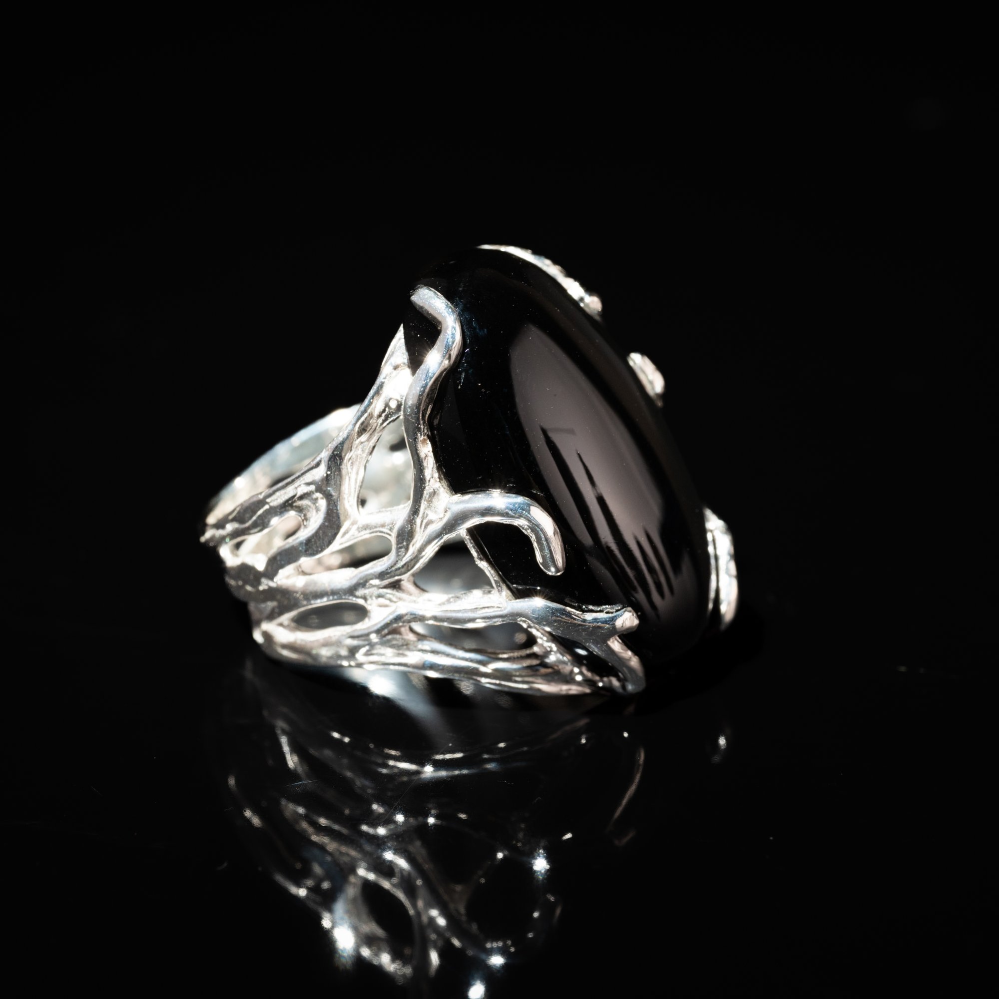 Каблучка з обсидіаном - зображення 3