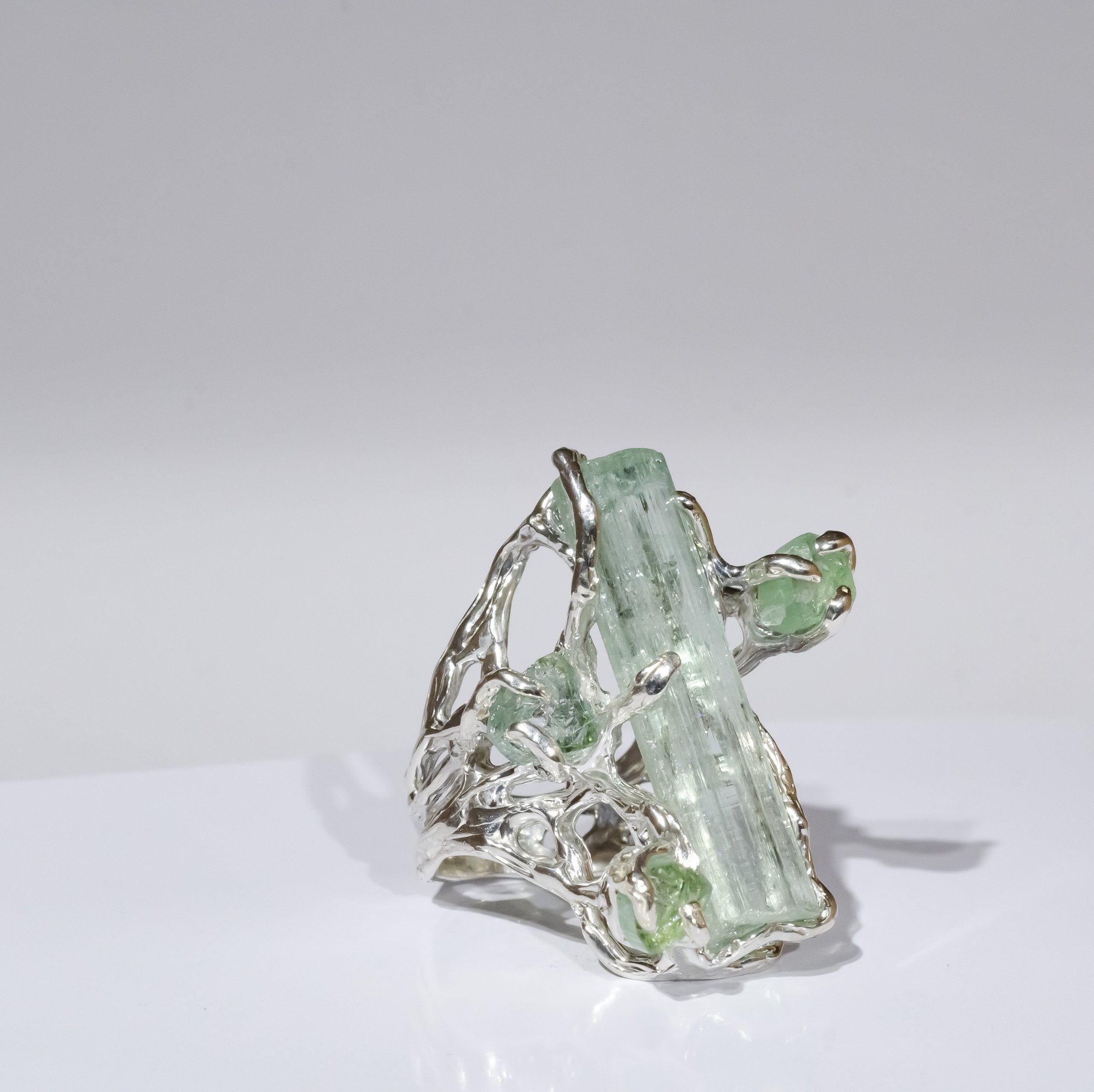 Каблучка з аквамарином та турмалінами - зображення 7