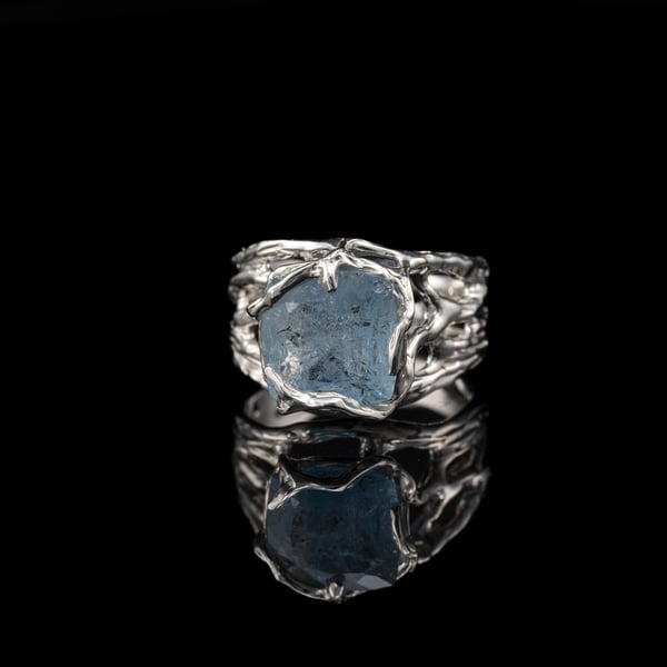 Каблучка з аквамарином