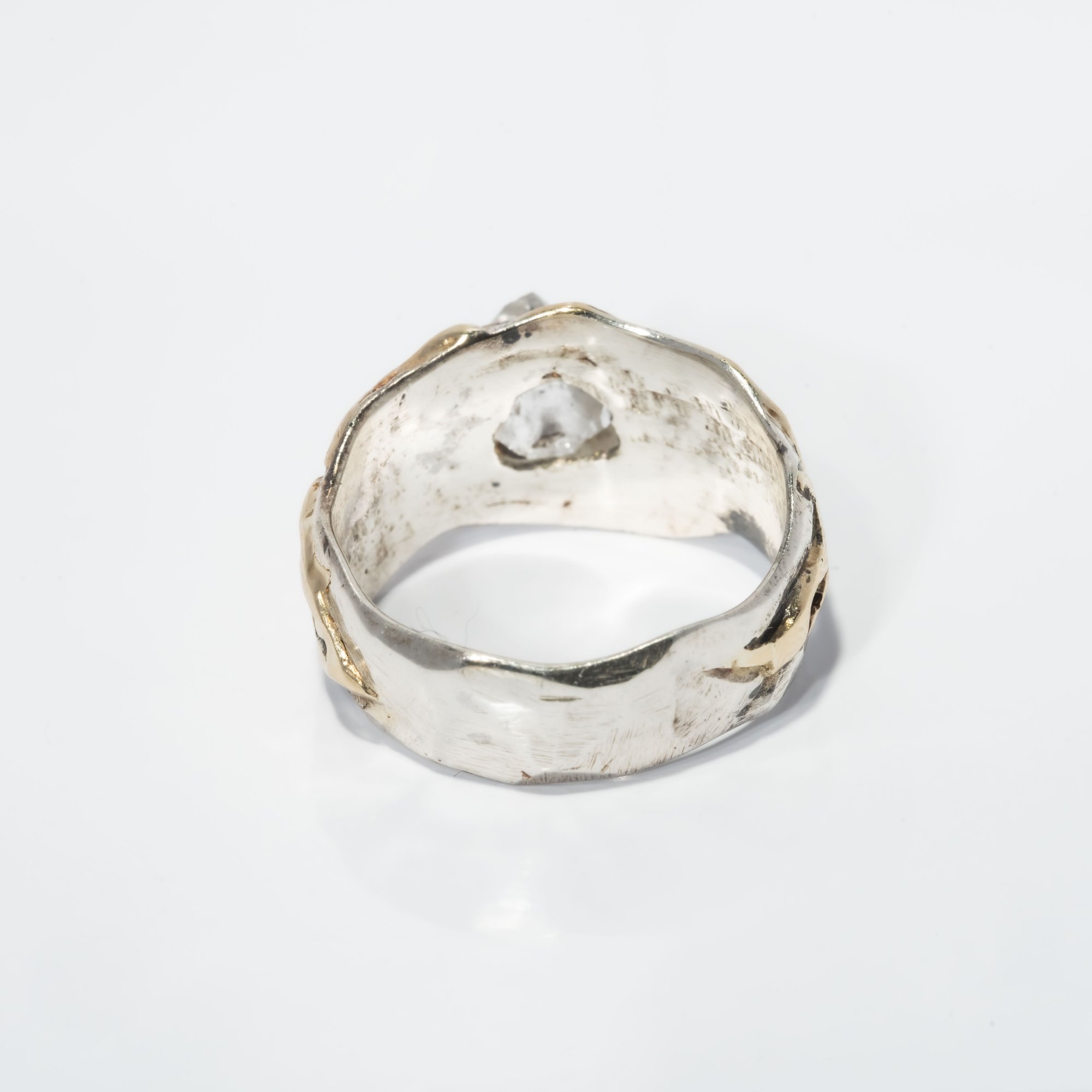 Каблучка з кварцом (Херкімер) та золотом - зображення 4