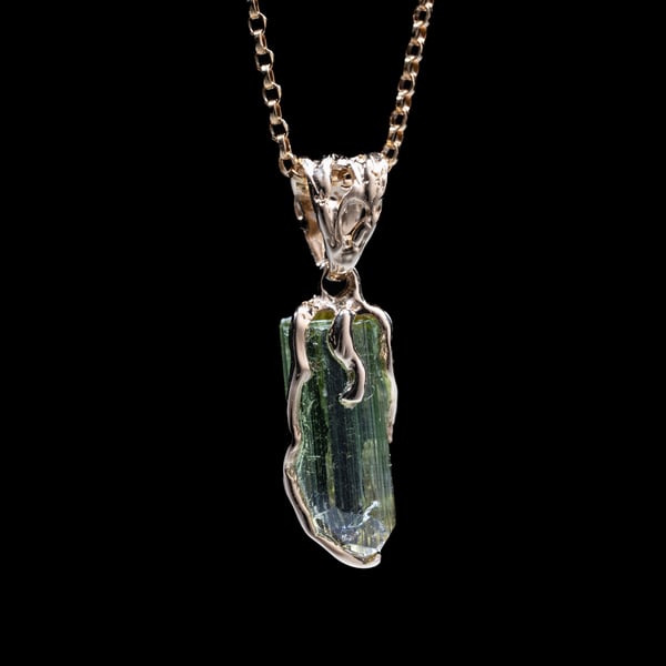 Gold Pendant with Tourmaline
