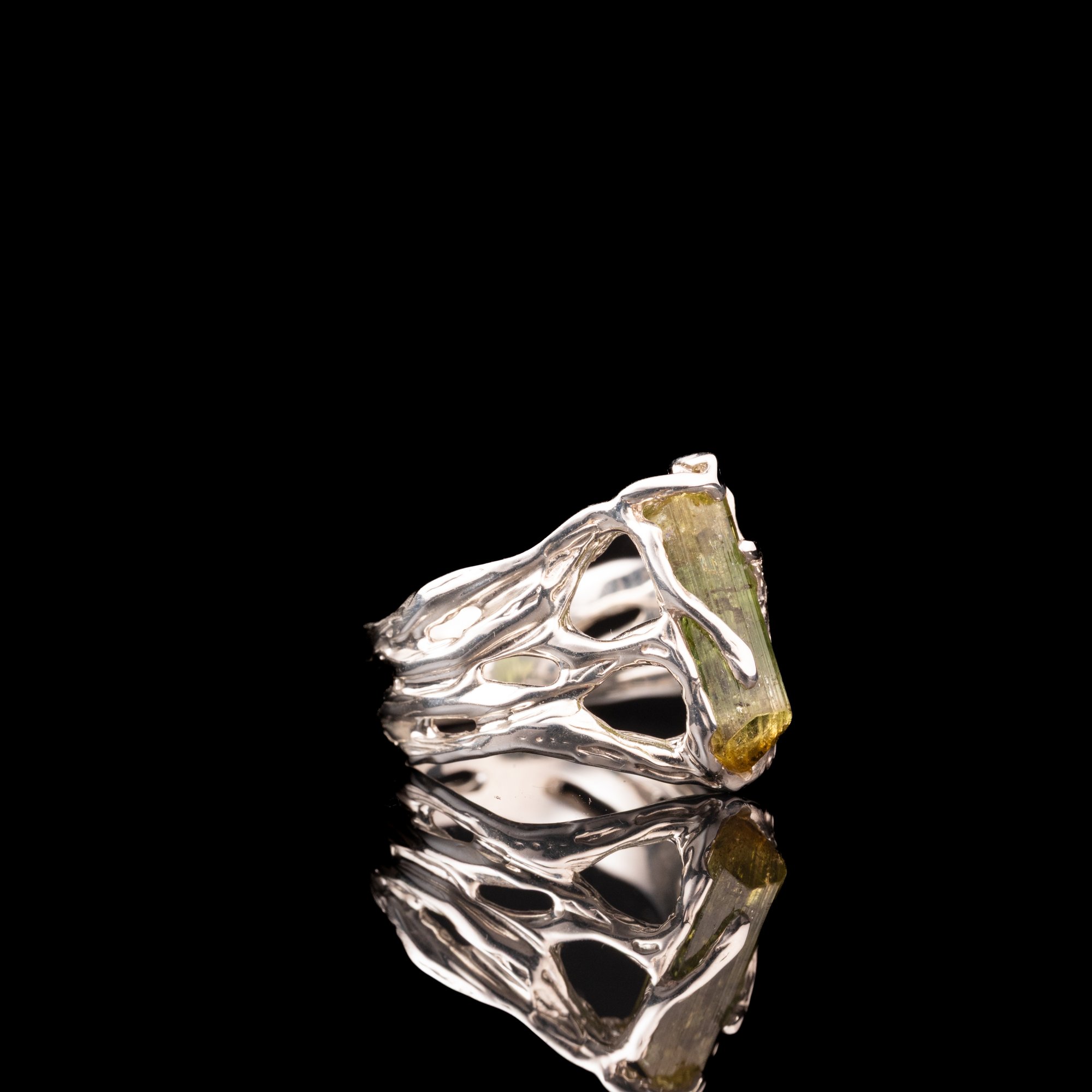 Каблучка з поліхромним турмаліном - зображення 3