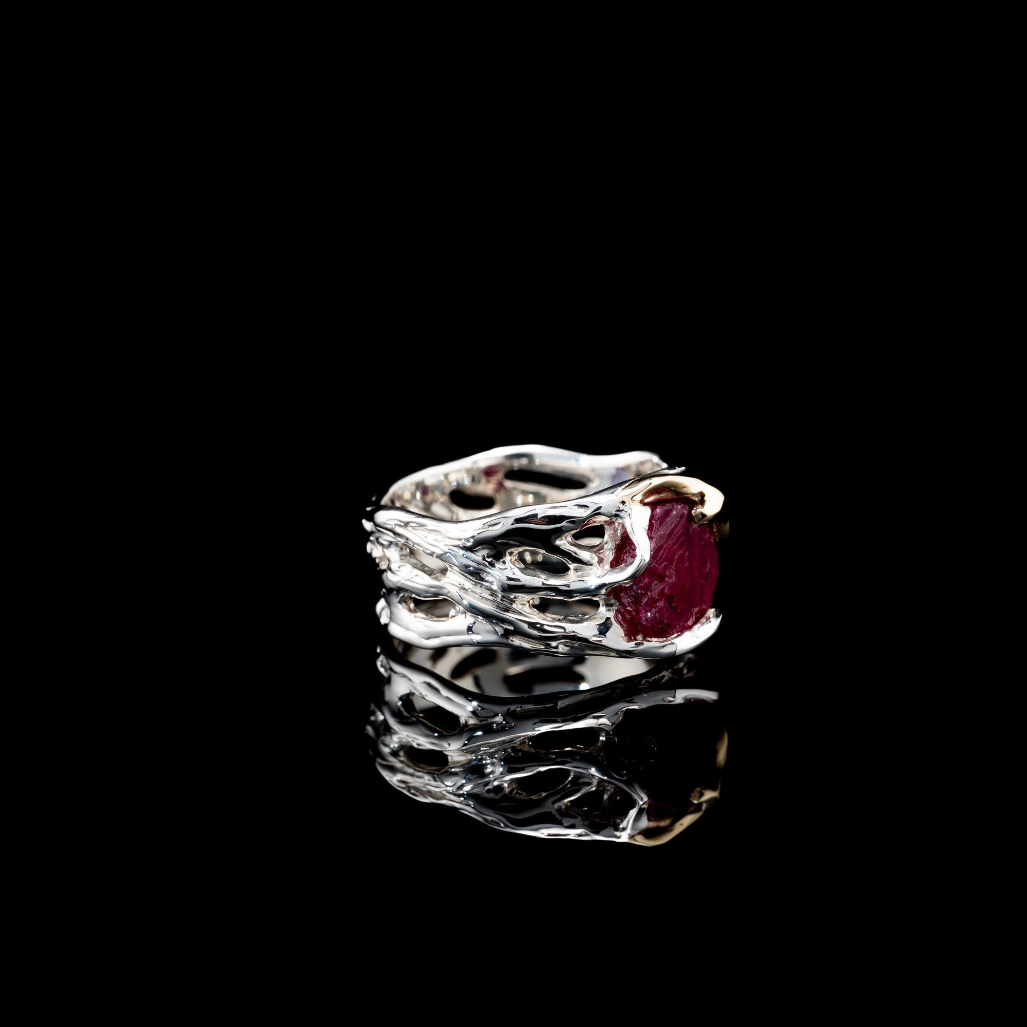 Каблучка з рубіном та золотом - зображення 2