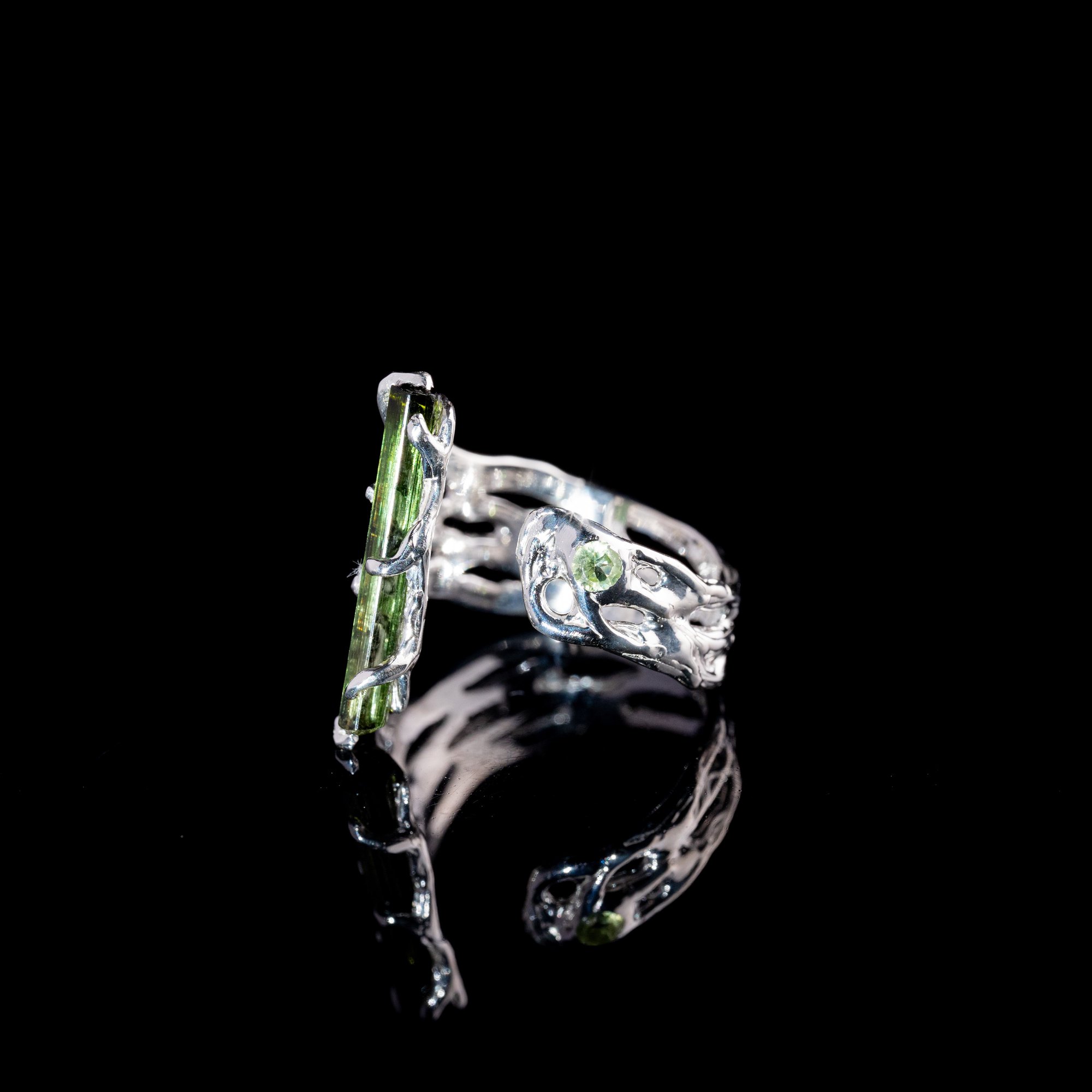 Каблучка з турмаліном та хризолітом - зображення 2