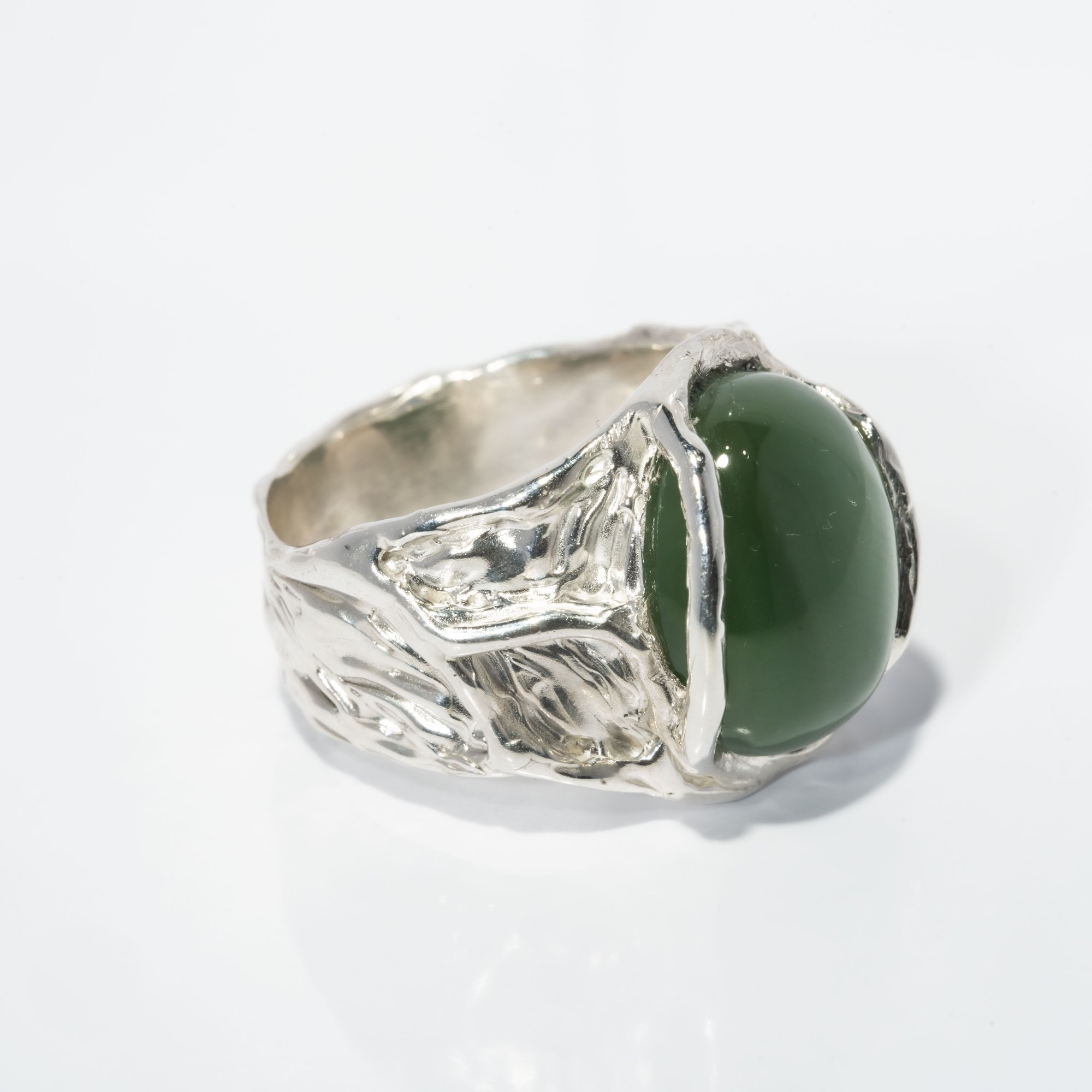 Каблучка з нефрітом - зображення 3