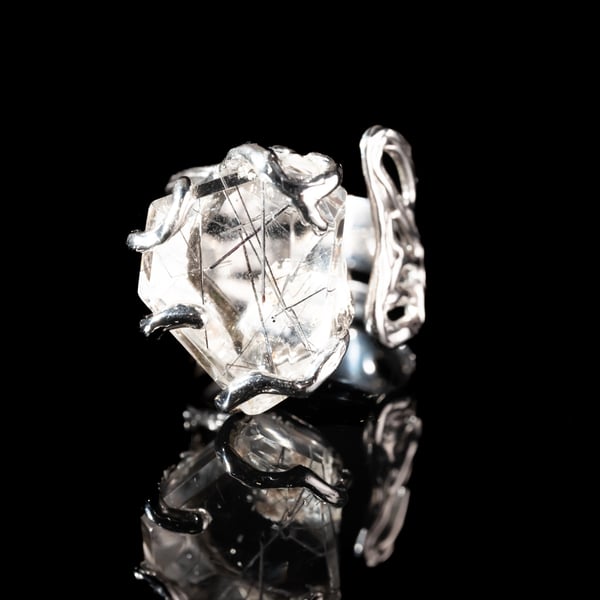 Каблучка з рутиловим кварцом