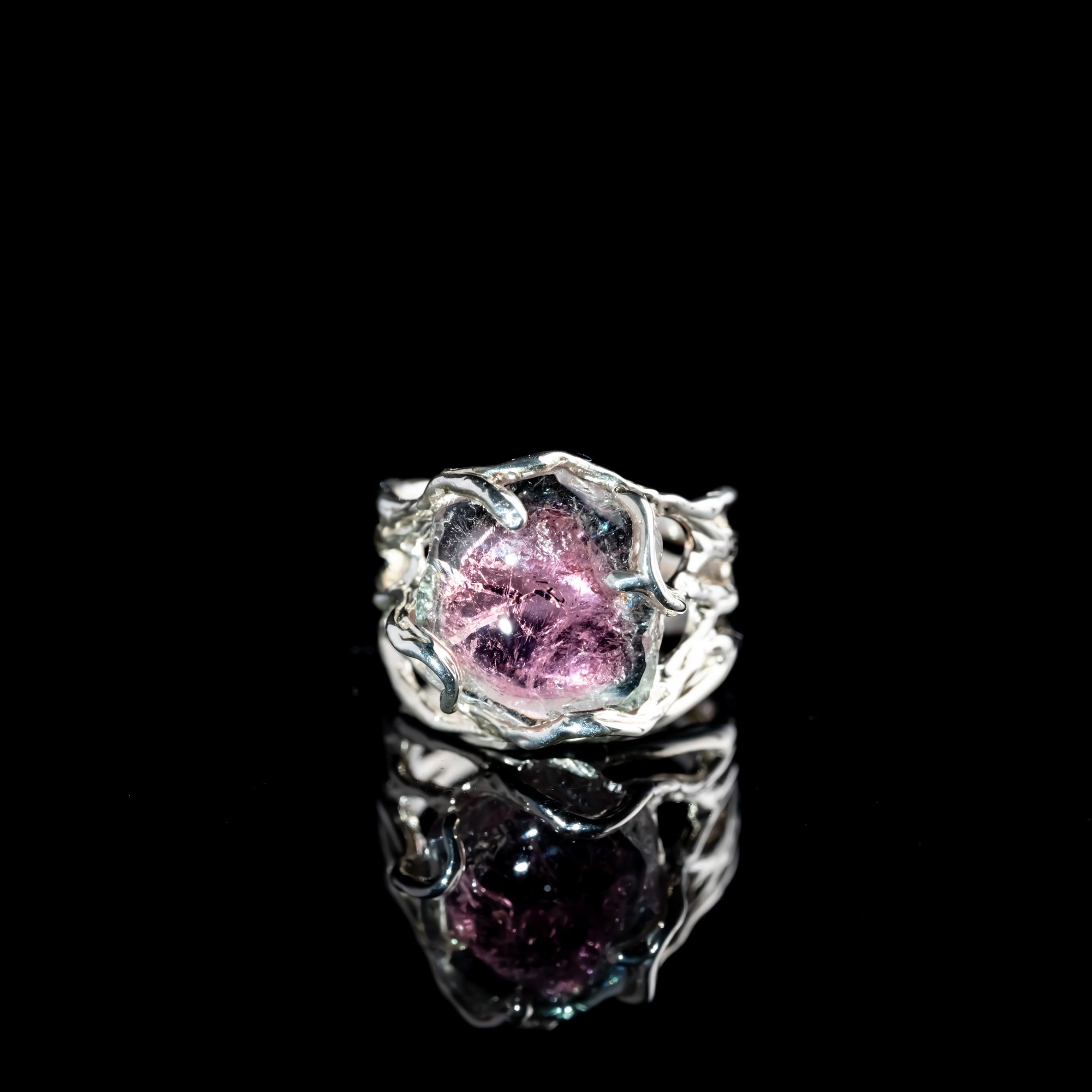 Каблучка з кавуновим турмаліном