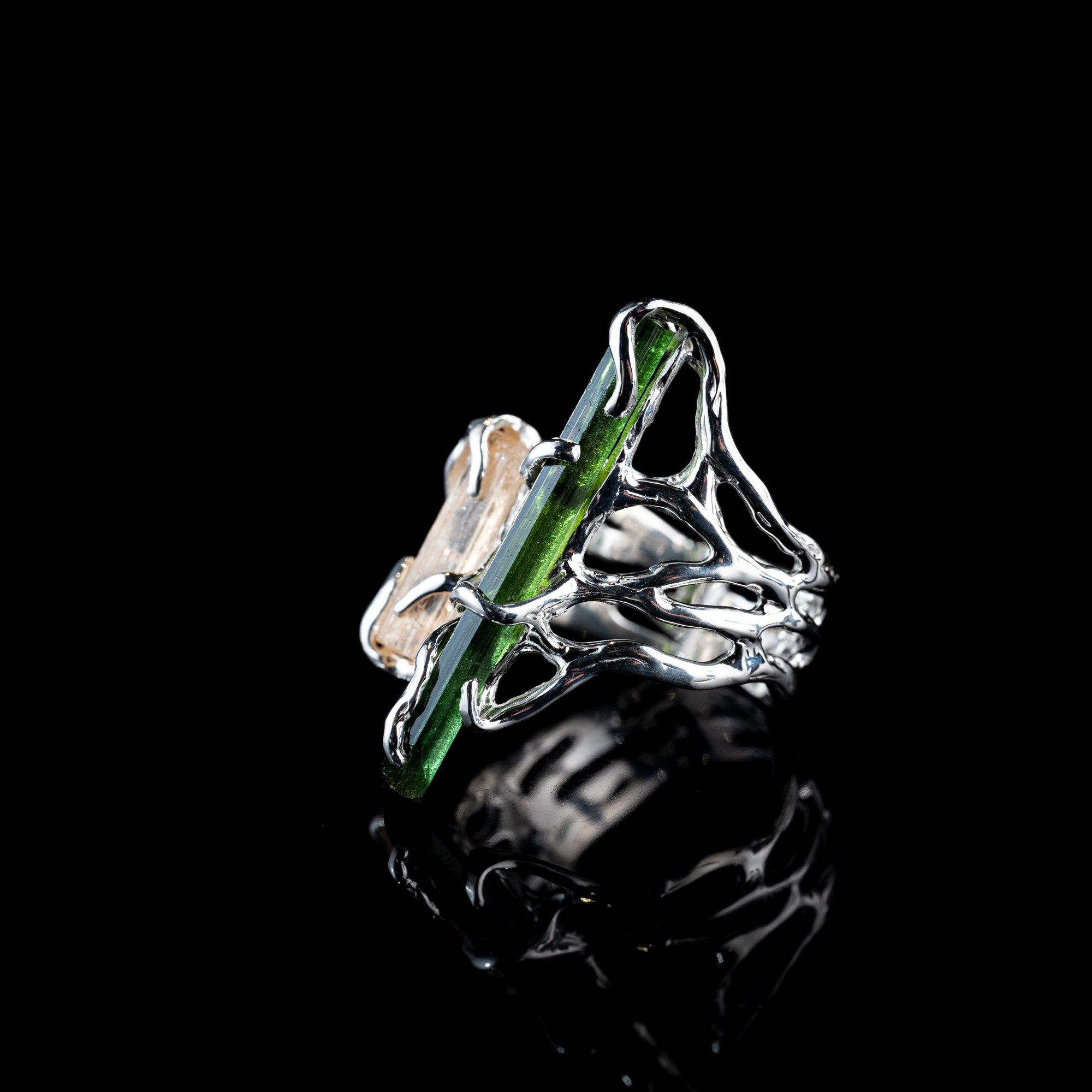 Каблучка з турмаліном та імперіал топазом - зображення 2