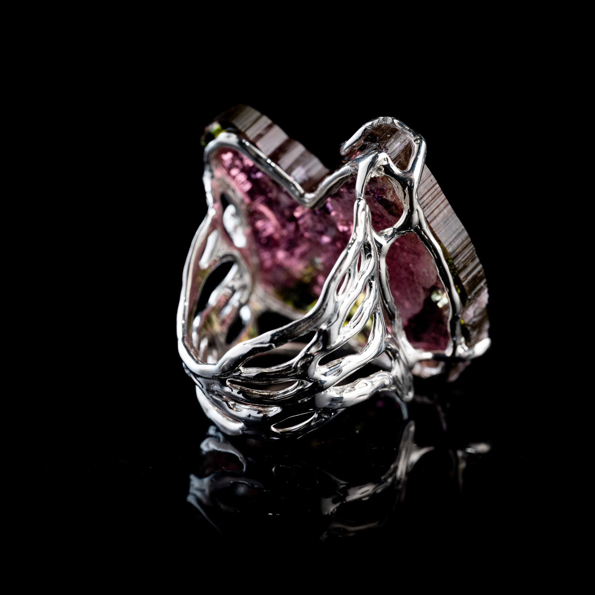 Каблучка з кавуновим турмаліном - зображення 4