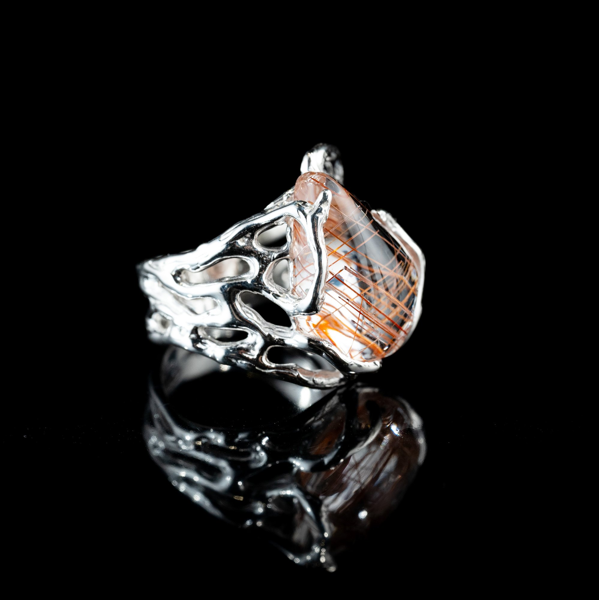 Каблучка з рутилованим кварцом - зображення 3