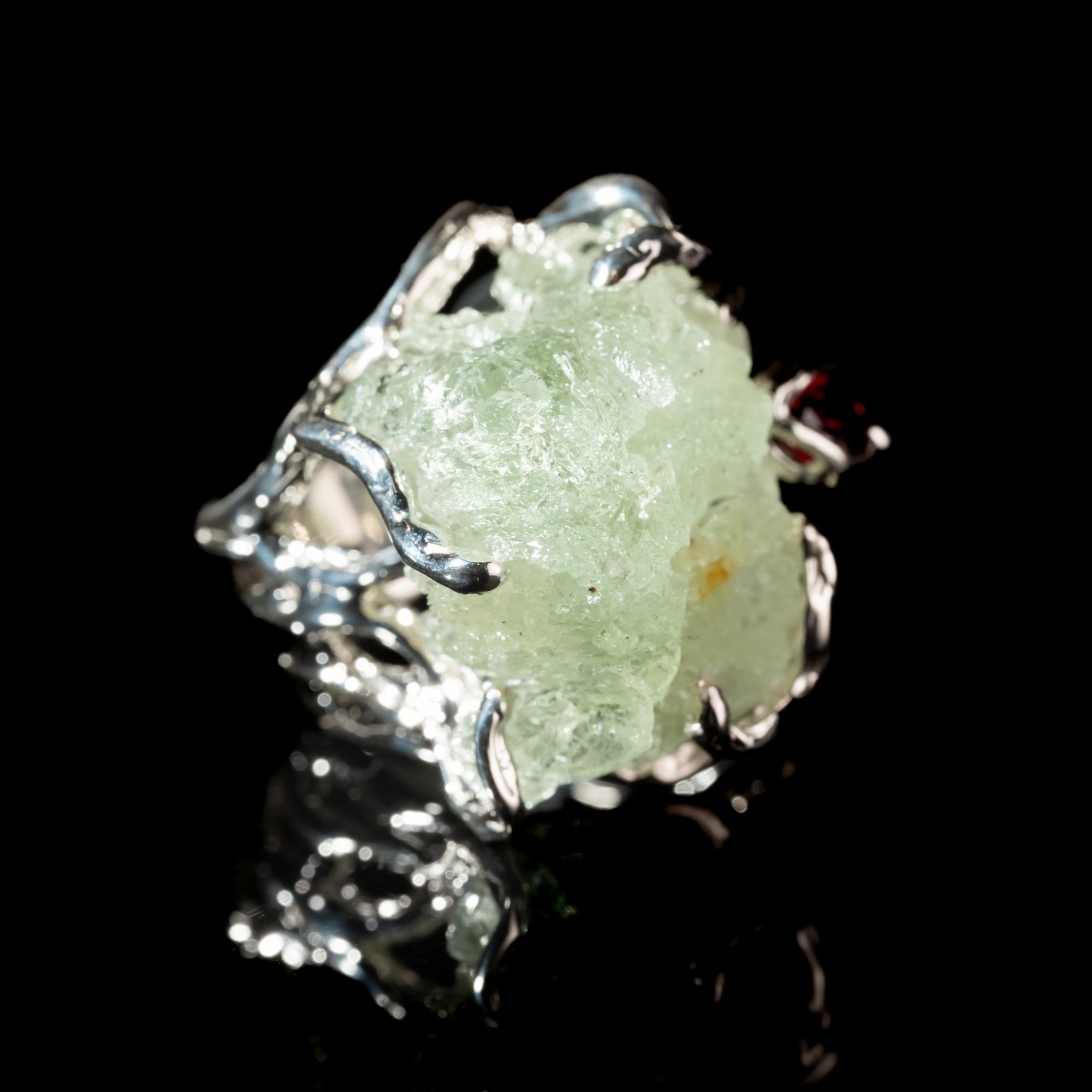 Каблучка з геліодором та гранатом - зображення 3