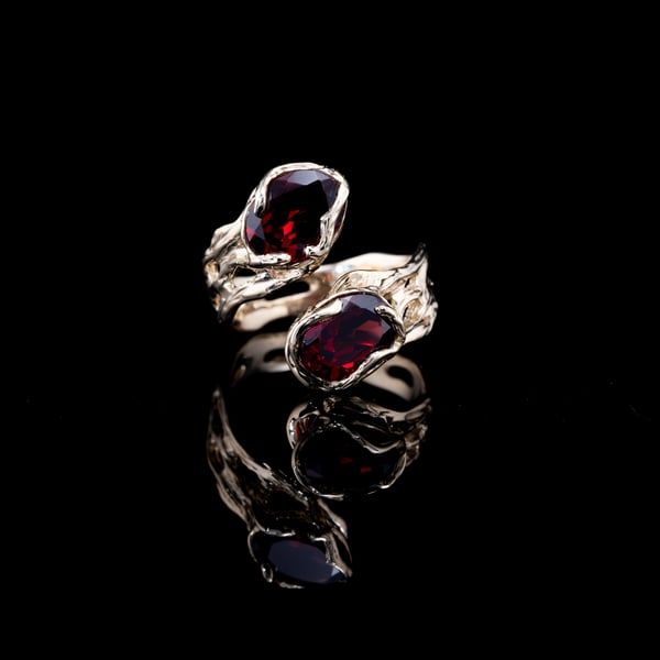 Gold Ring with Garnets