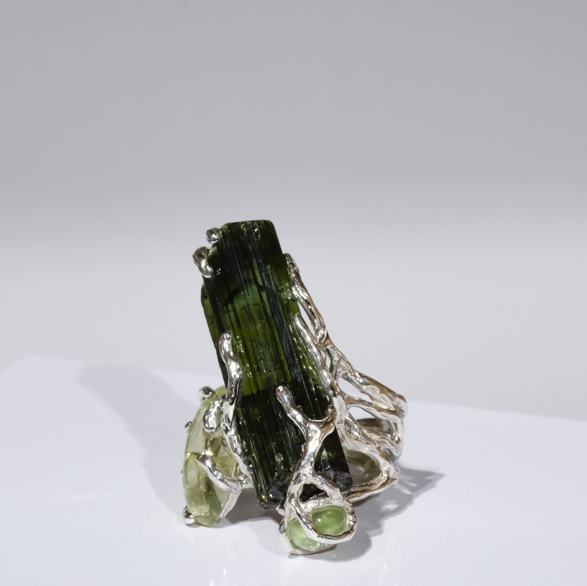 Каблучка з турмалінами та геліодором