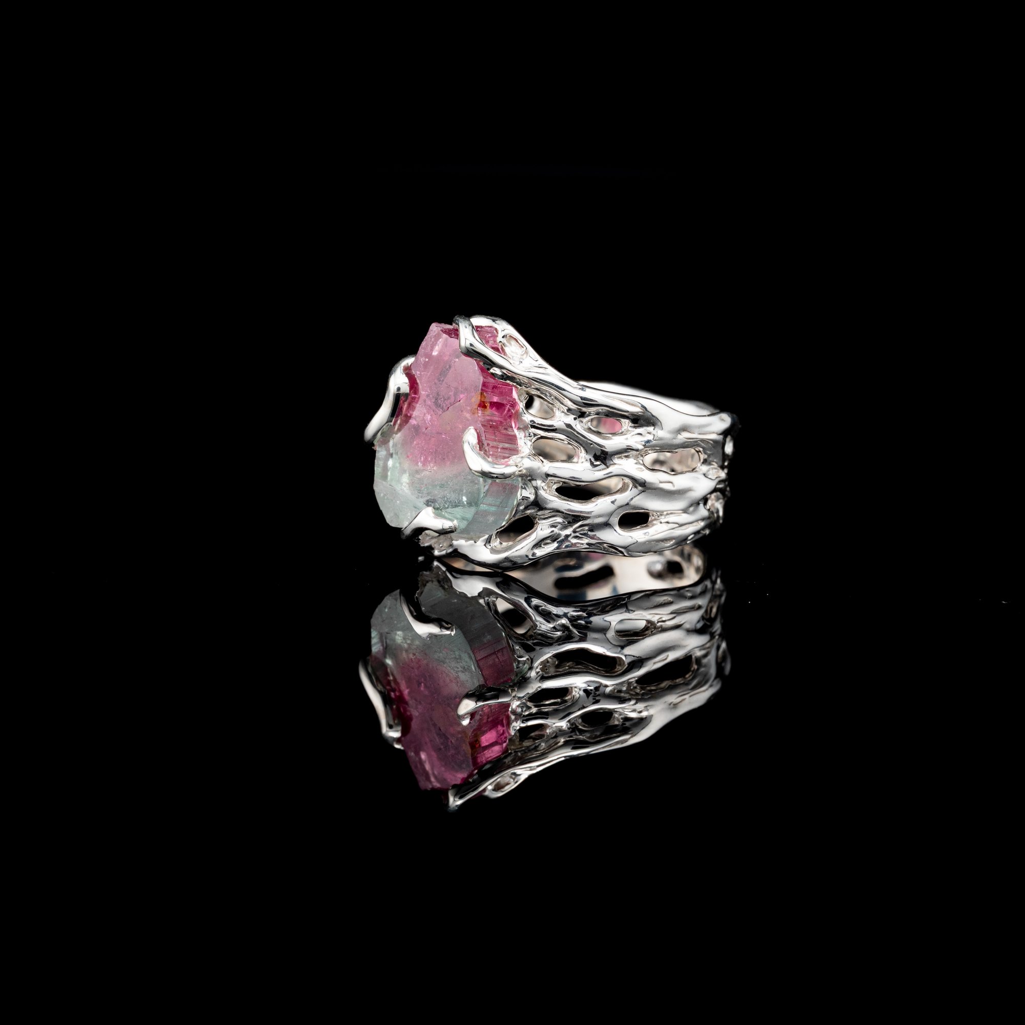 Каблучка з поліхромним турмаліном - зображення 3