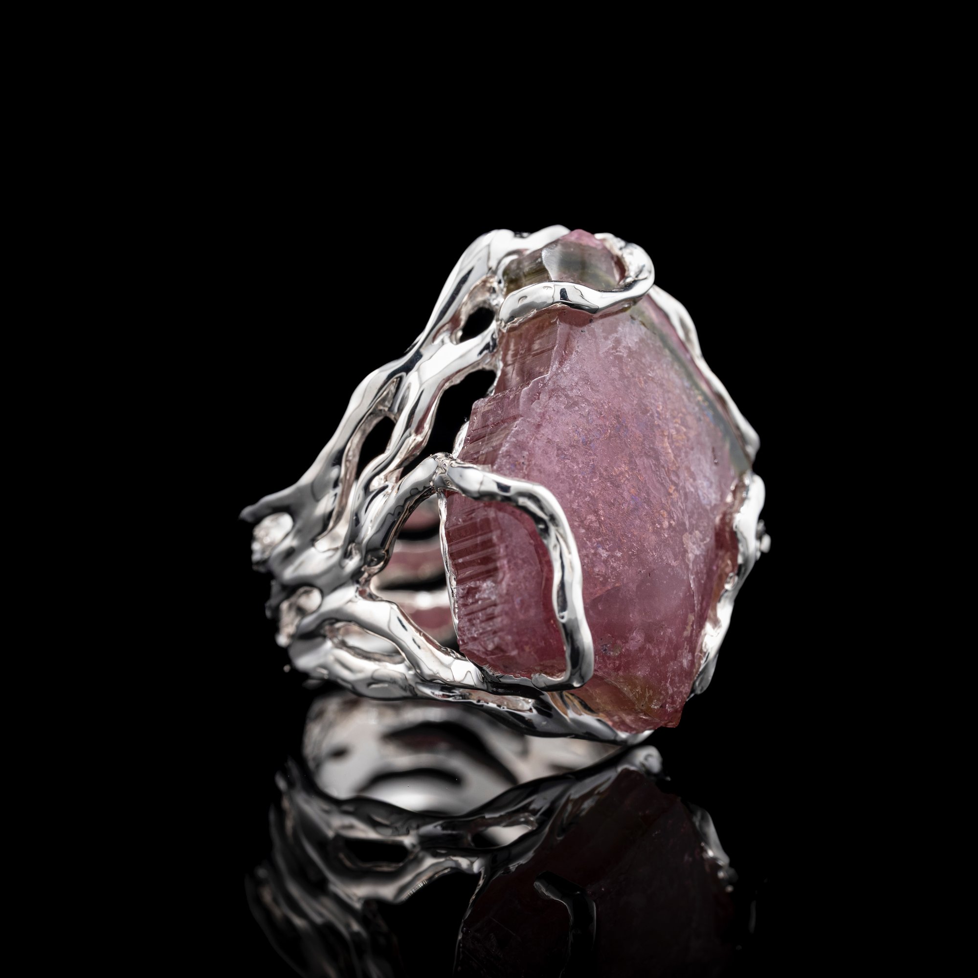 Каблучка з кавуновим турмаліном - зображення 3