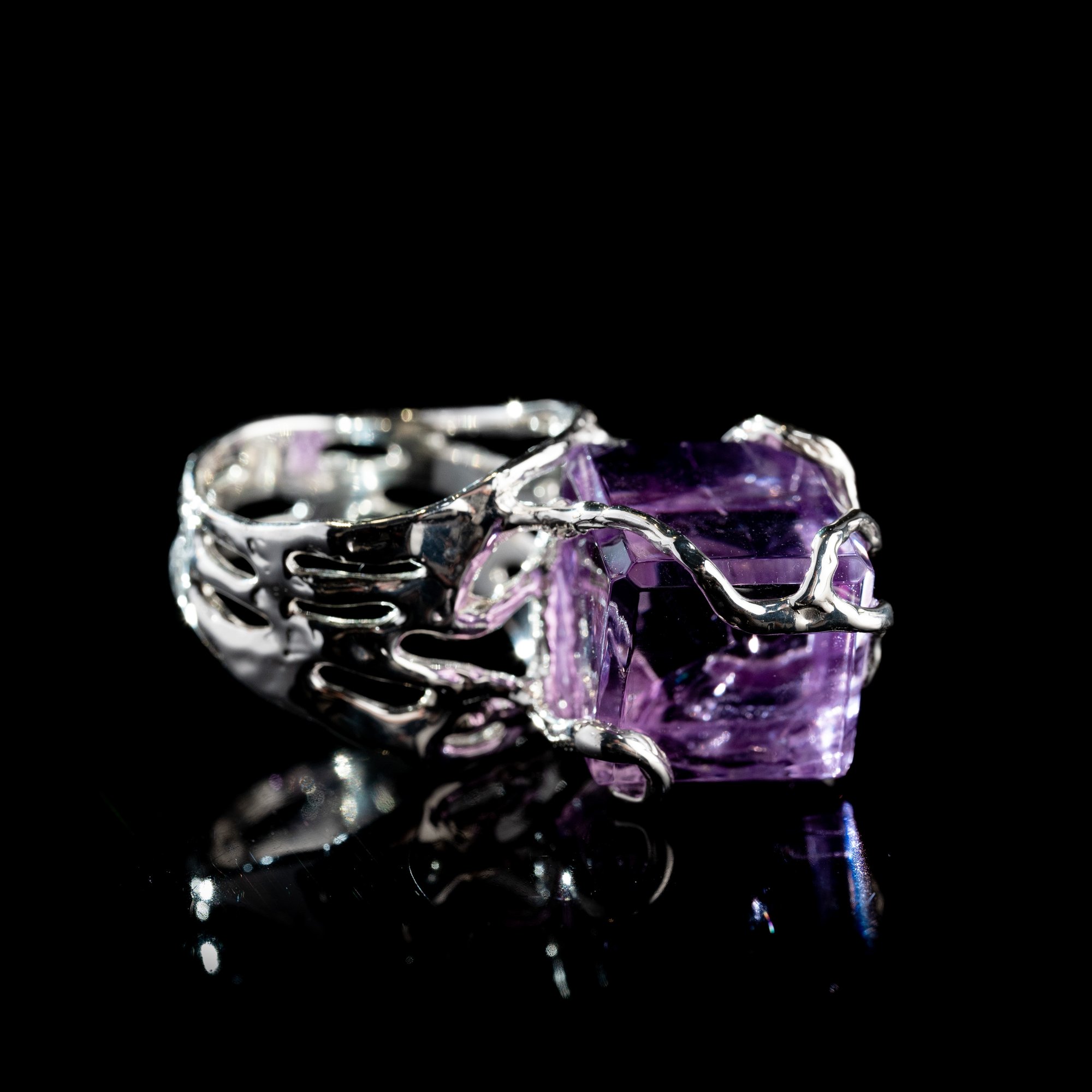 Каблучка з аметистом - зображення 3