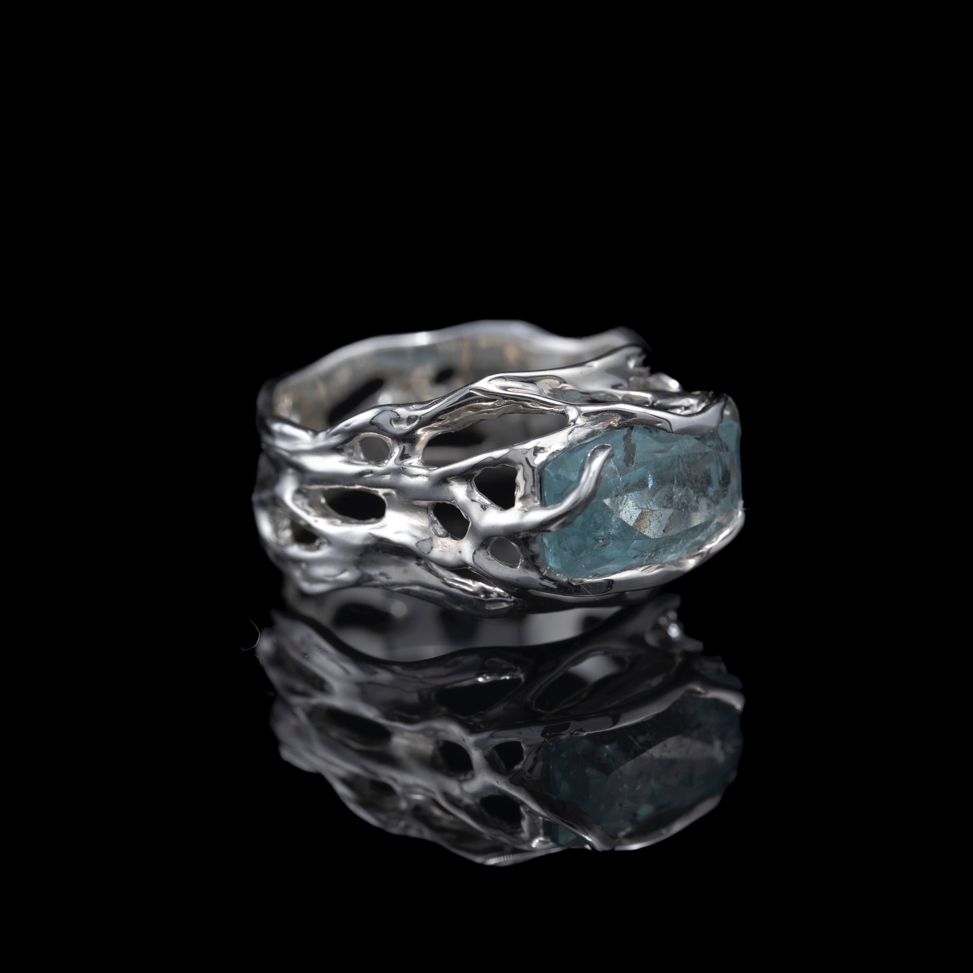 Каблучка з аквамарином - зображення 3