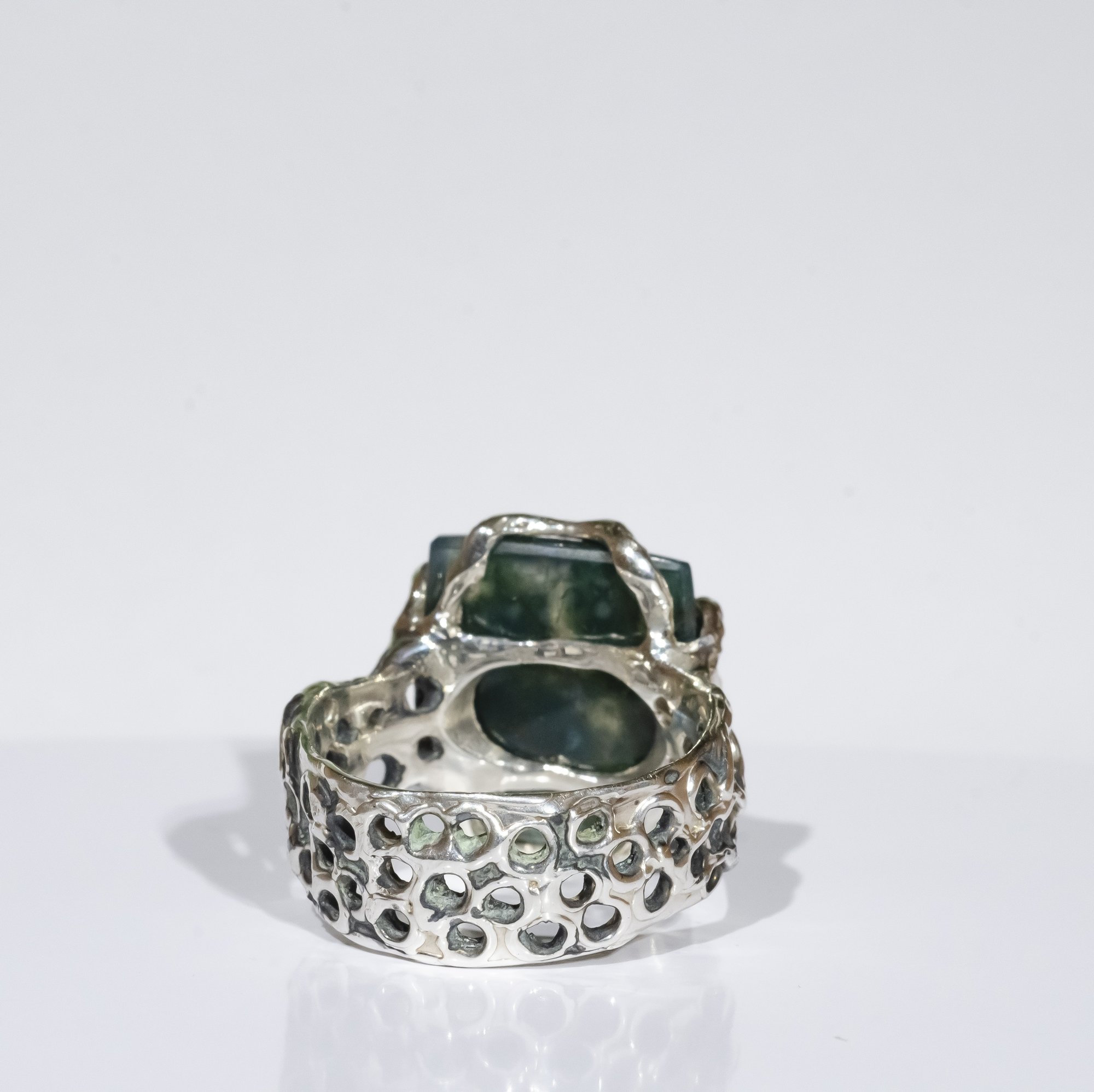 Каблучка з моховим агатом - зображення 5