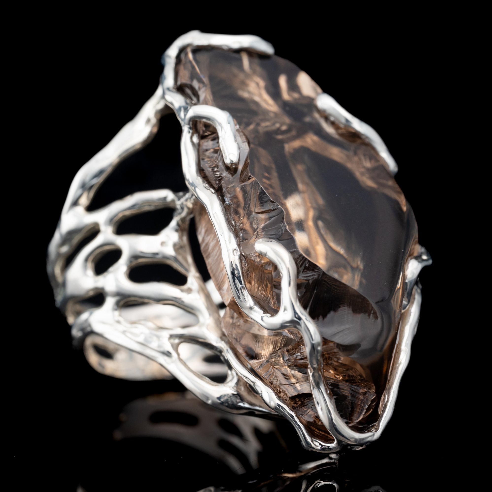 Каблучка з димчастим кварцом - зображення 2