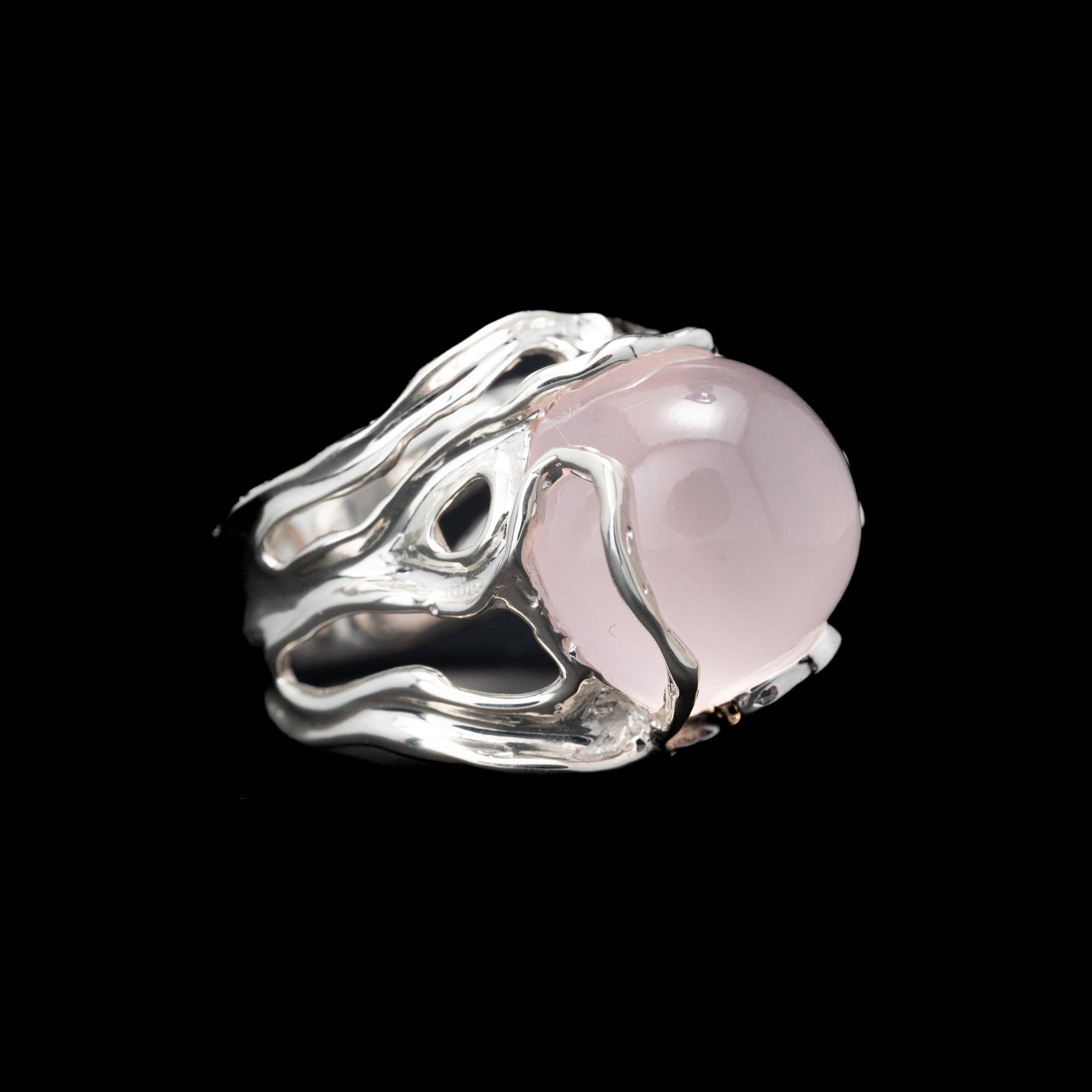 Каблучка з рожевим кварцом - зображення 2