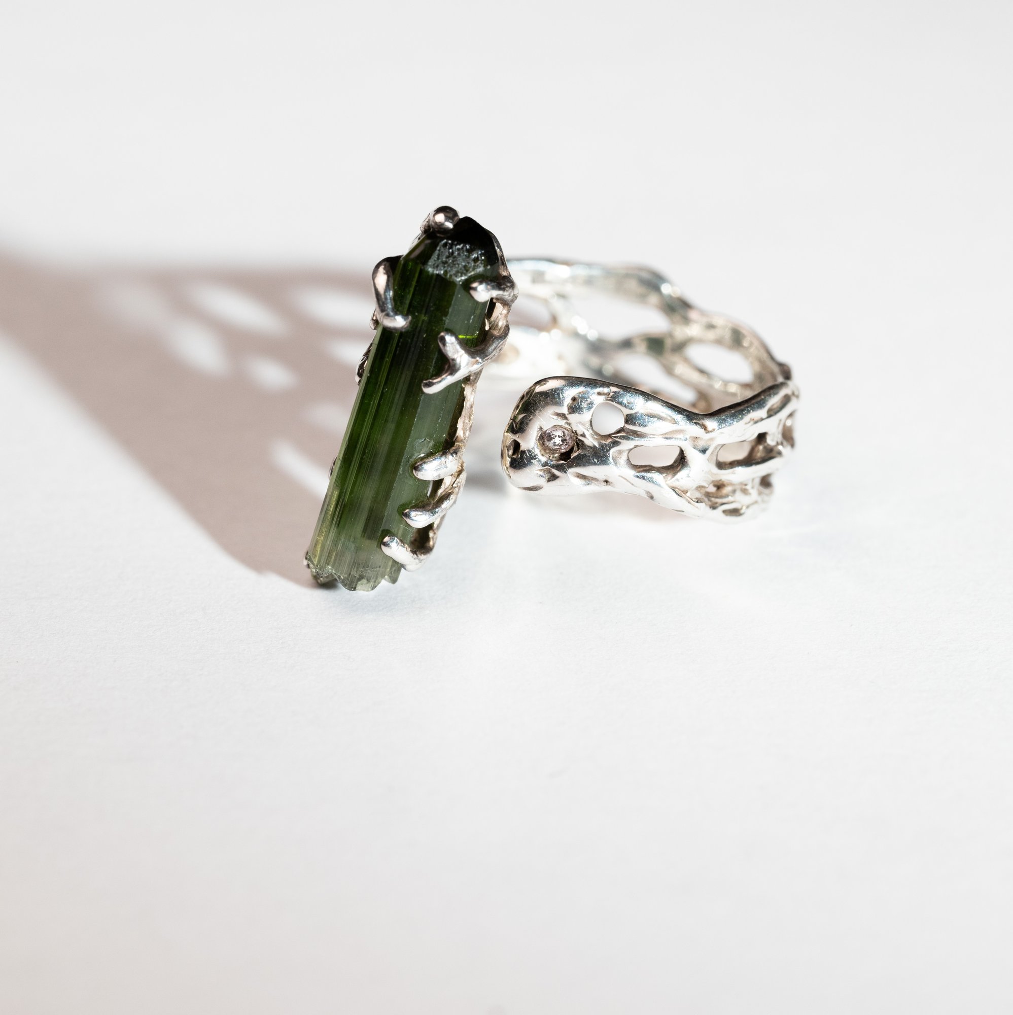 Каблучка з турмаліном верделит - зображення 2