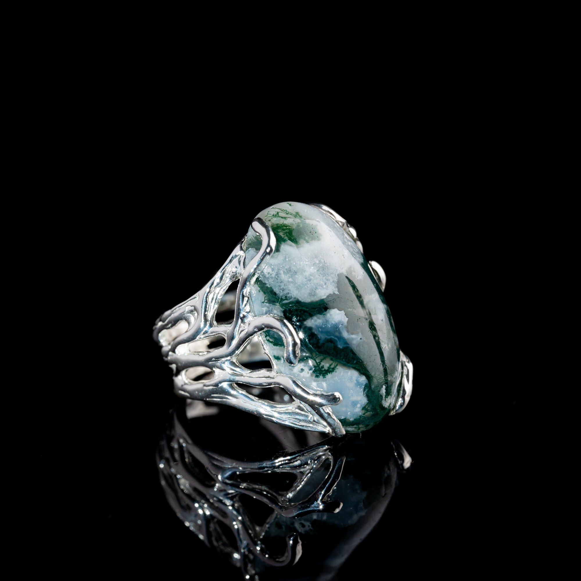 Каблучка з моховим агатом - зображення 3