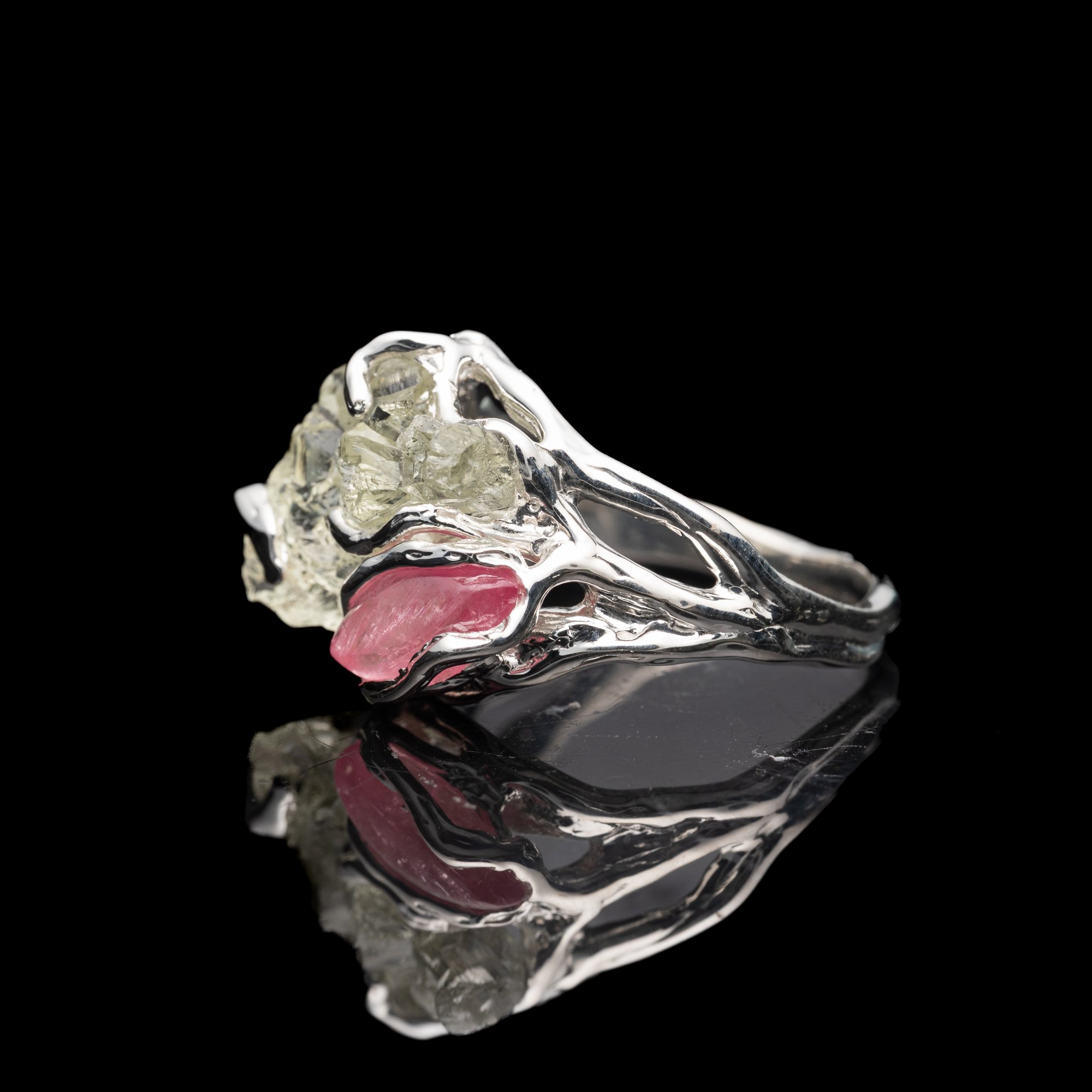 Каблучка з геліодором та рубелітом - зображення 3