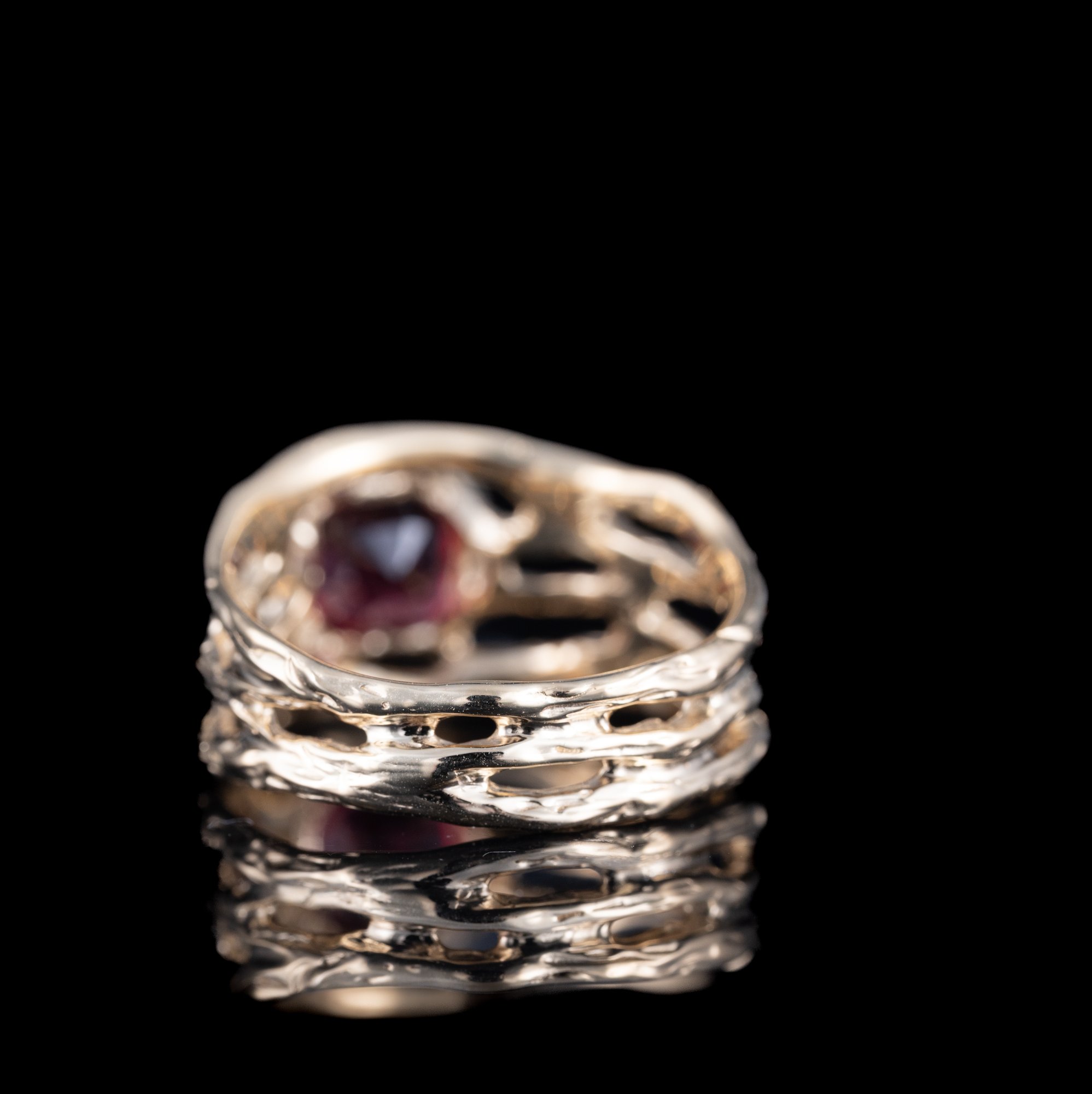 Золота каблучка з родолітом - зображення 6