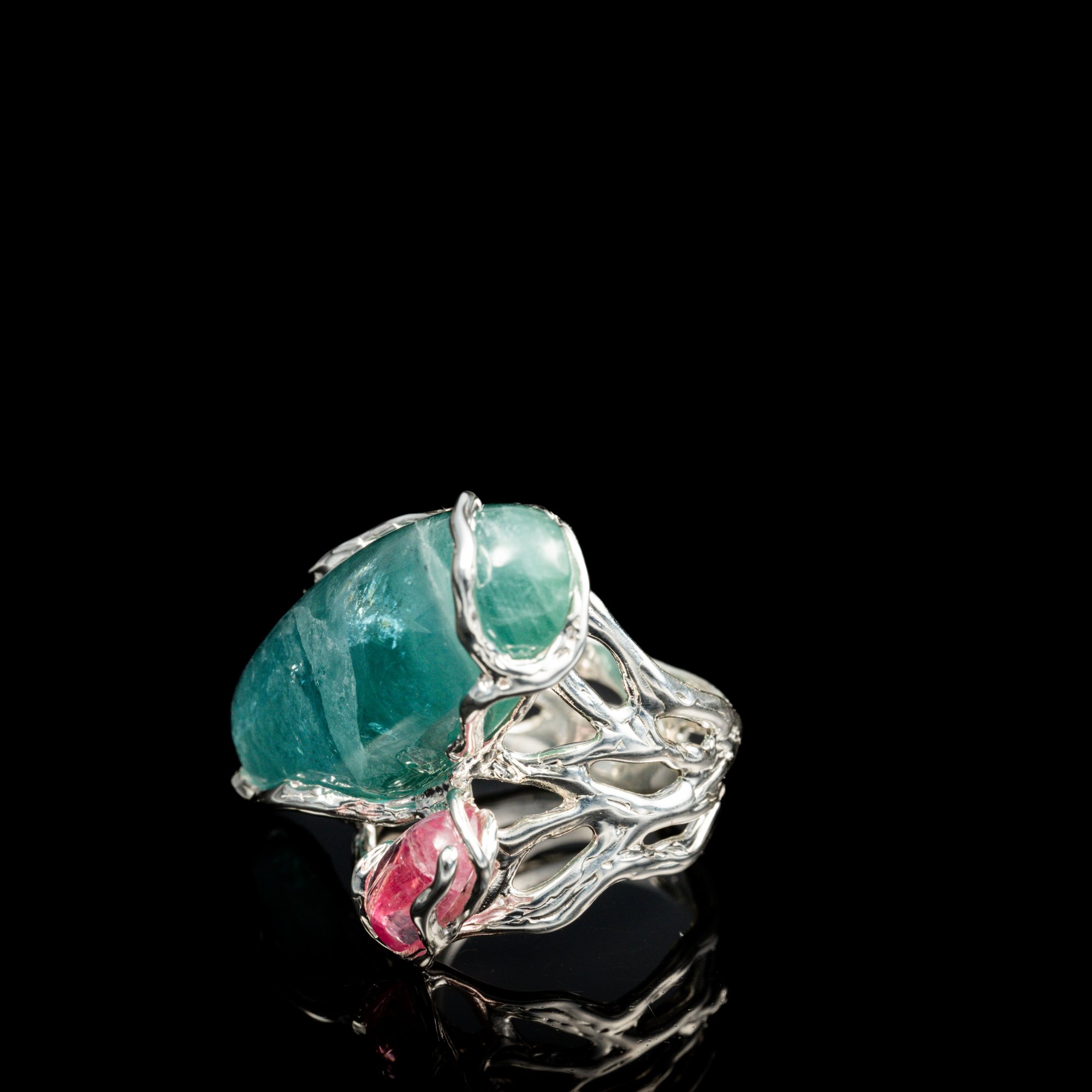 Каблучка з індиголітом та рубелітом - зображення 2