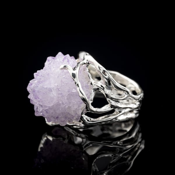 Каблучка з аметистом