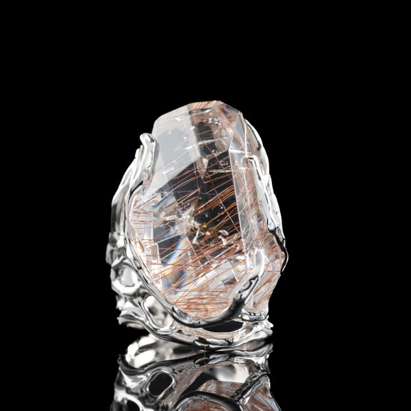 Каблучка з рутиловим кварцом