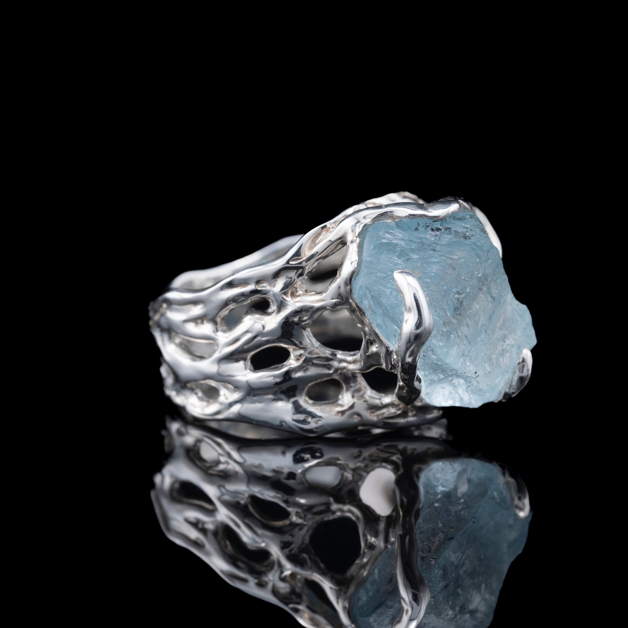 Каблучка з блакитним топазом - зображення 3