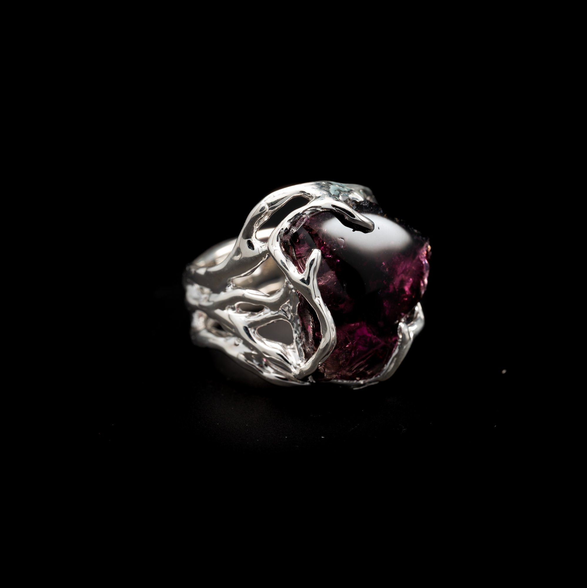 Каблучка з фіолетовим турмаліном - зображення 2