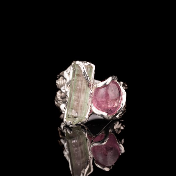 Каблучка з турмалінами