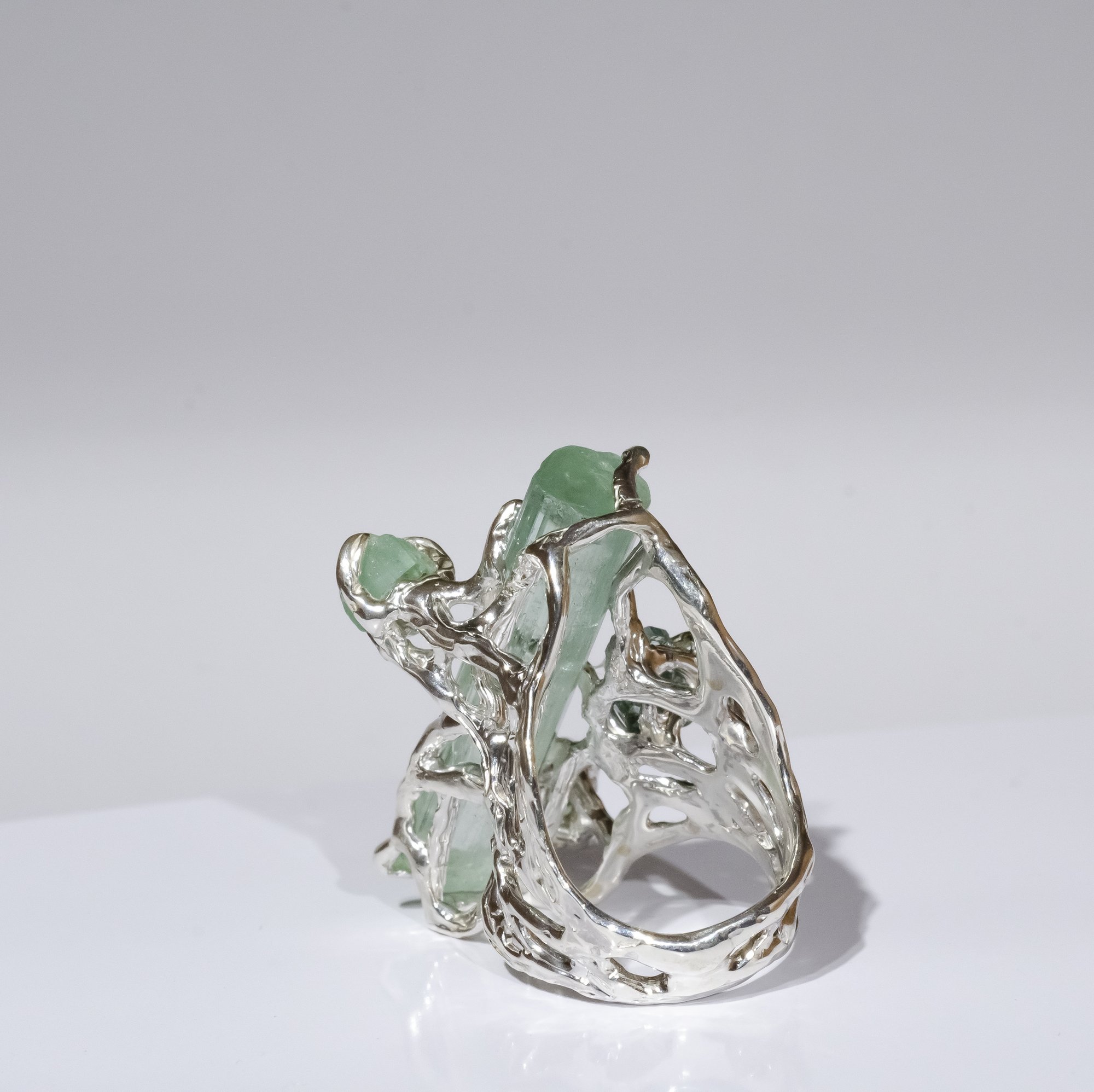 Каблучка з аквамарином та турмалінами - зображення 3