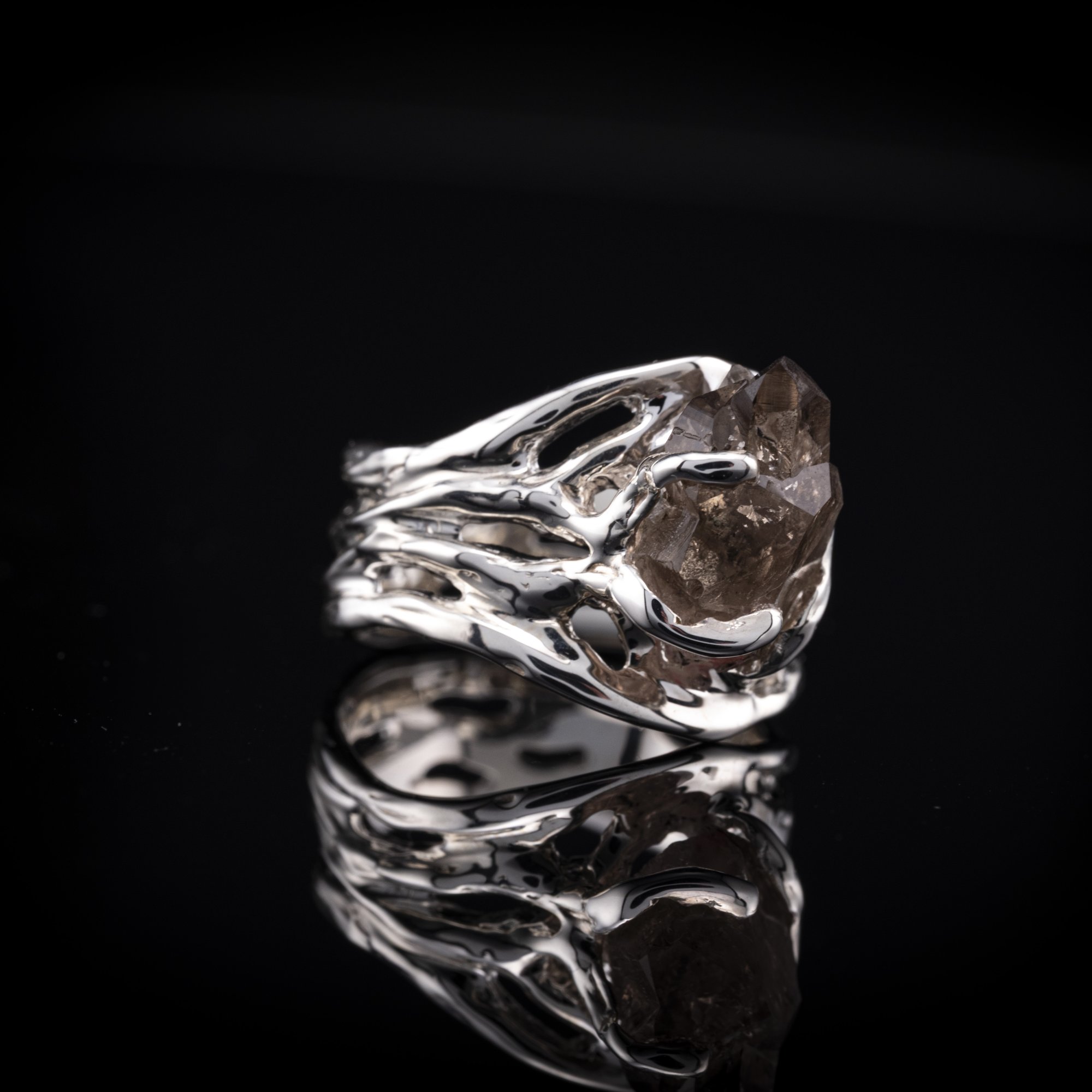 Каблучка з димчастим кварцом - зображення 2