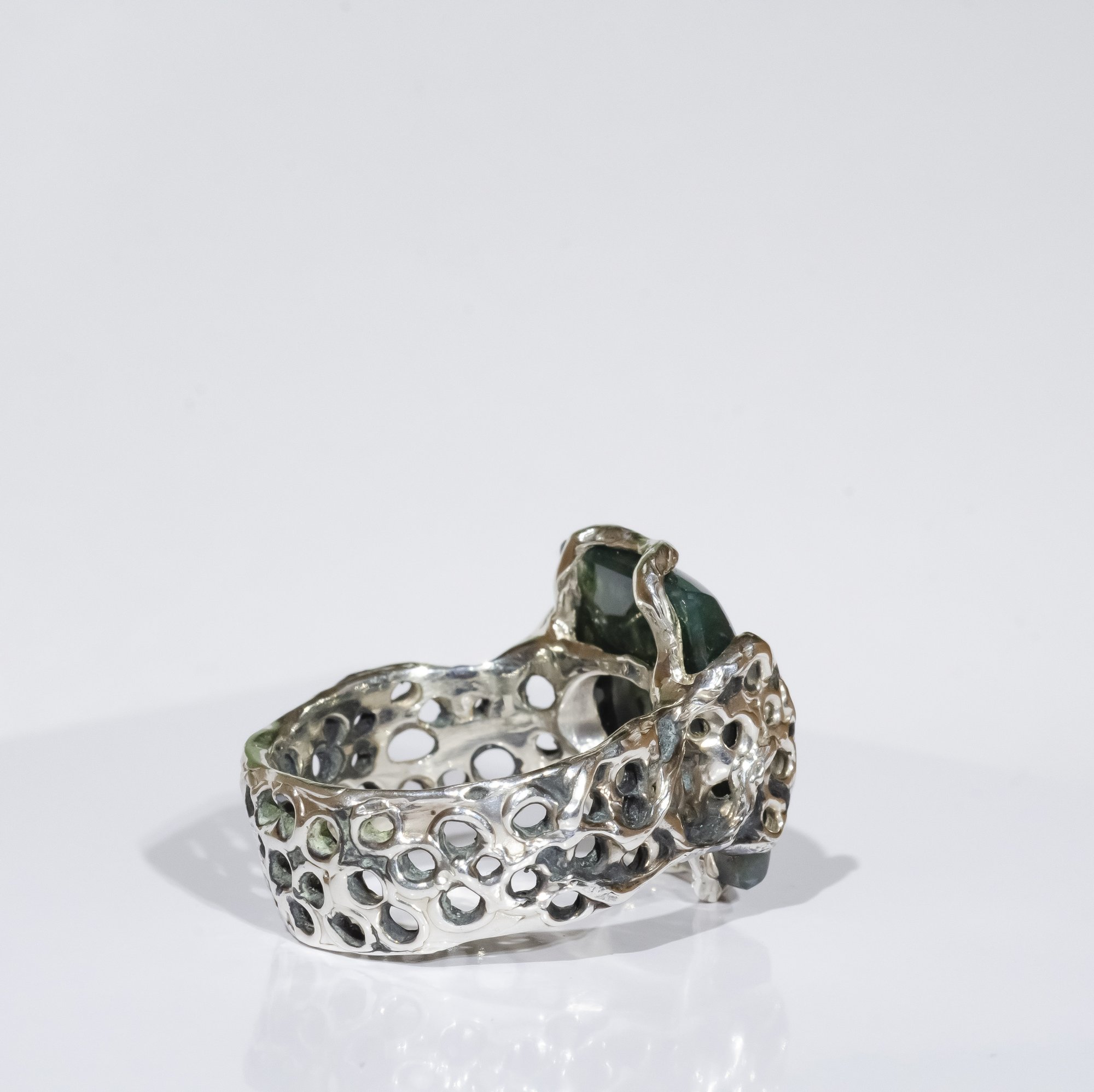 Каблучка з моховим агатом - зображення 6